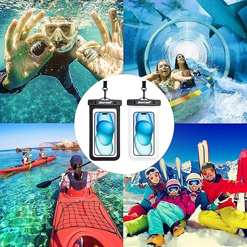 Miniatura 34 de Hiearcool Bolsa impermeable para teléfono, bolsa de playa impermeable compatible con iPhone 17, 16, 15, 14, 13 Pro Max, IPX8, artículos esenciales
