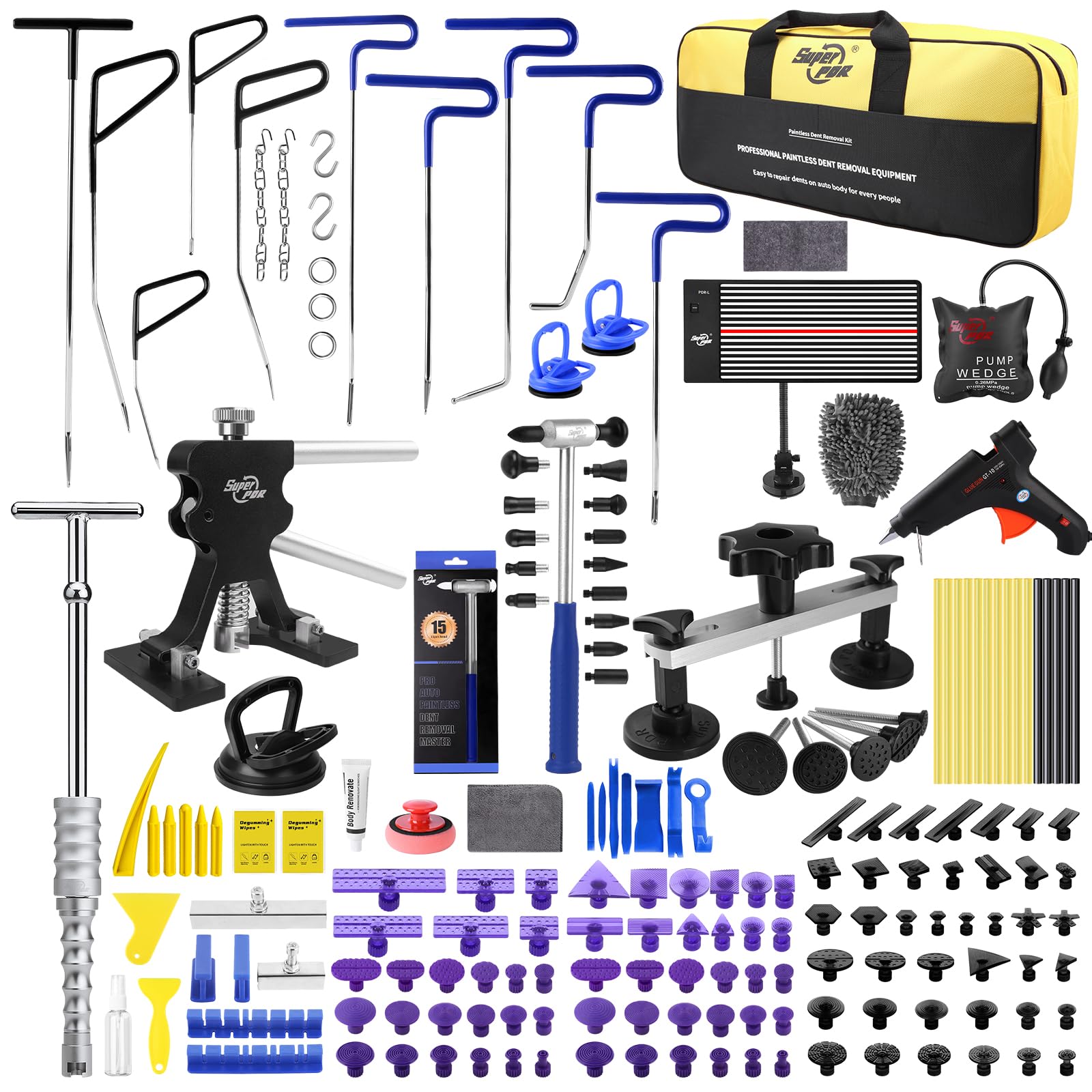 Super PDR 198PCS Paintless Dent Removal Kit