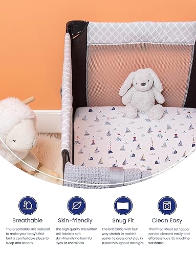 Miniatura 2 de TotAha Juego de sábanas elásticas de primera calidad para cuna (paquete de 2), hipoalergénicas, cómodas y sedosas, suaves como la mantequilla,