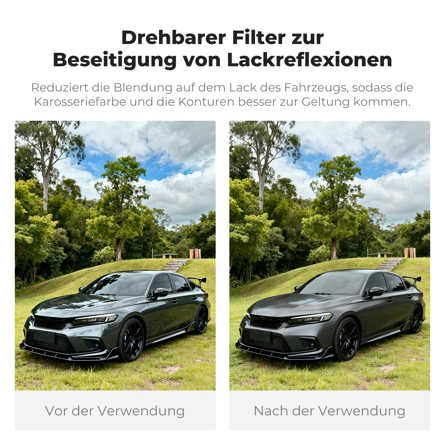 K&F CONCEPT 67mm Universeller Filterclip für Handy mit Druckknopf, kompatibel mit iPhone 16/15/14/13/12/11 Series/Samsung/Android Handys(einen CPL Filter der K Serie enthalten)