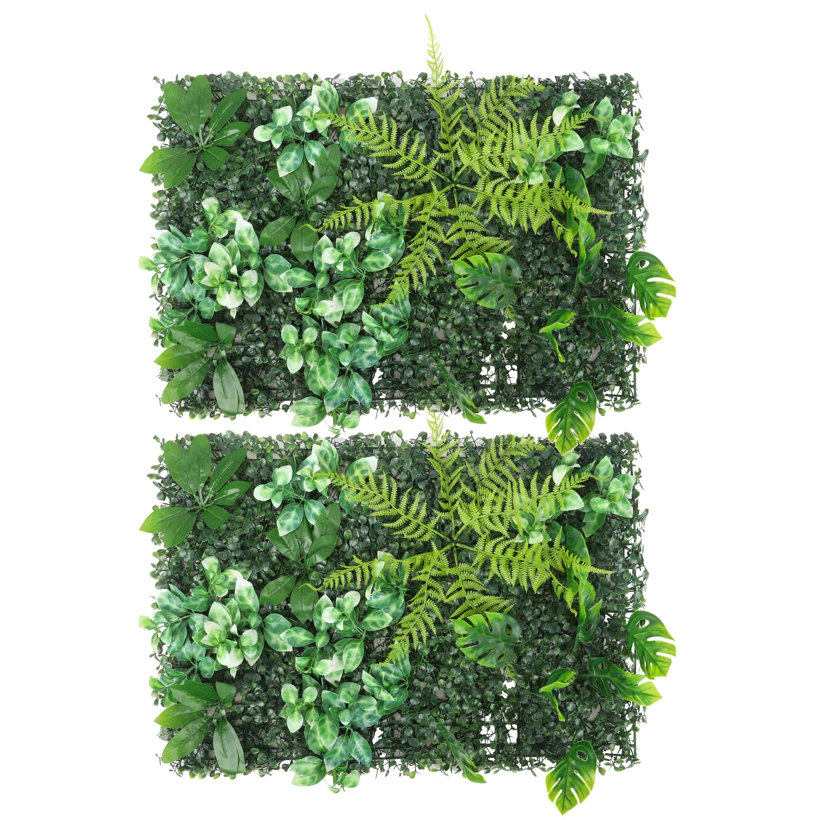 Generisch 2 Kunstpflanzen-Wandpaneele 60x40cm, künstliche Grünpflanzen an der Wand, realistische Pflanzendekoration, geeignet für Innen, Außen, Wand, Balkon, Garten, Hochzeit. (C05)