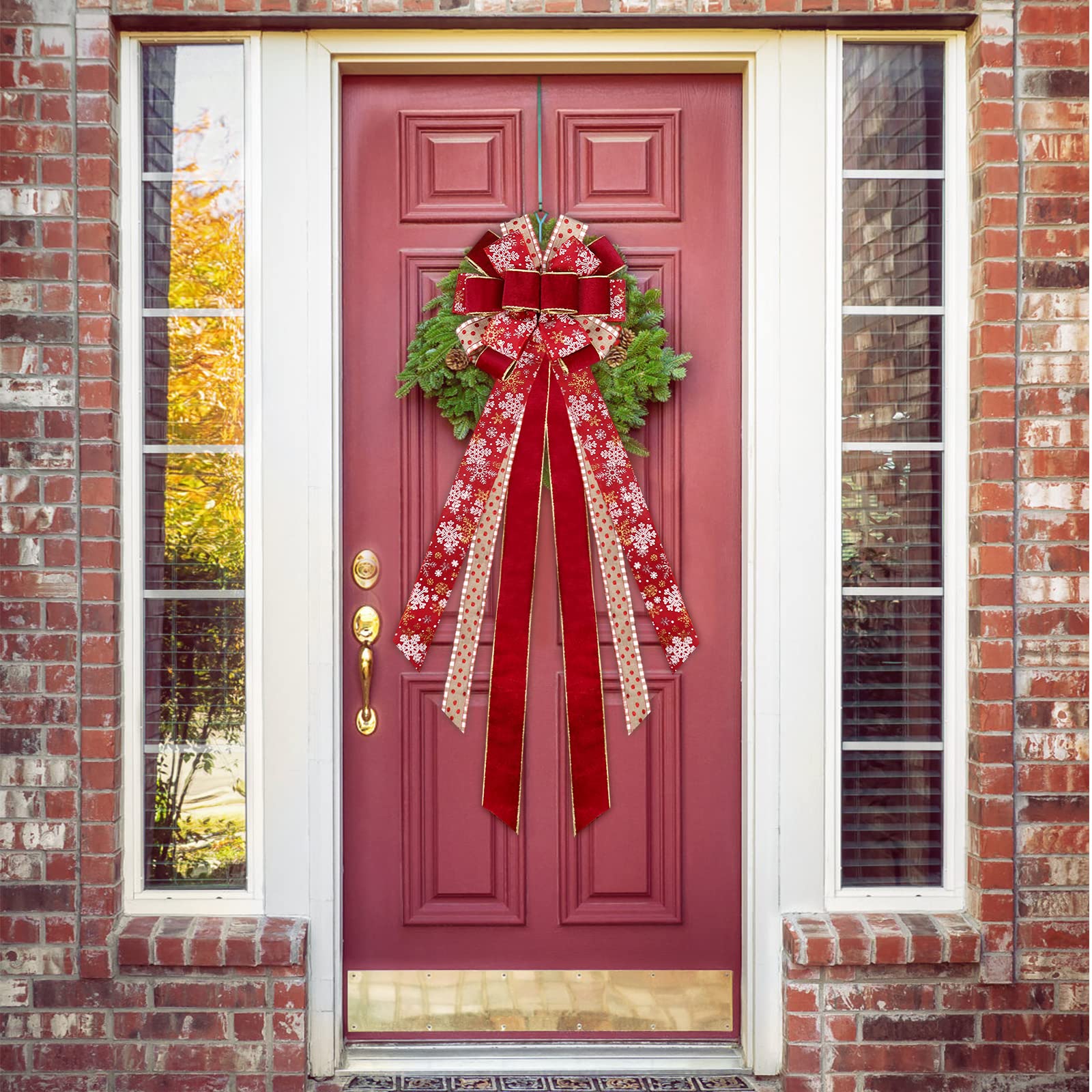 Amazon.co.jp: Lucleag クリスマスツリートッパーリボン 11.8 x 47.2