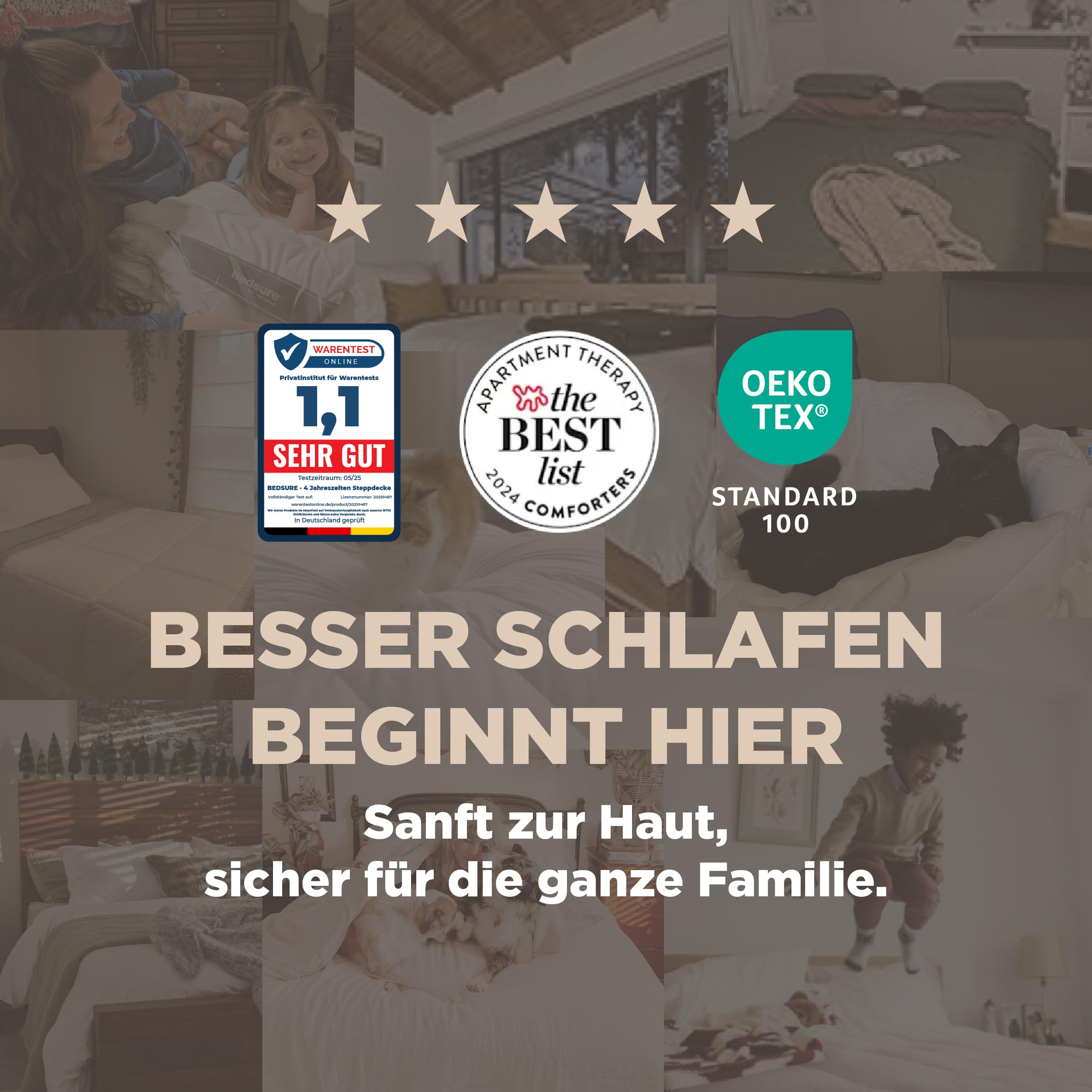 BEDSURE Dekbed 200x200 4 Seizoenen - Dekbedden 200x200cm Oeko-TEX Gecertificeerd - 300GSM Zachte Warme Duvet Slaapdeken voor Allergiepatiënten, Grijs