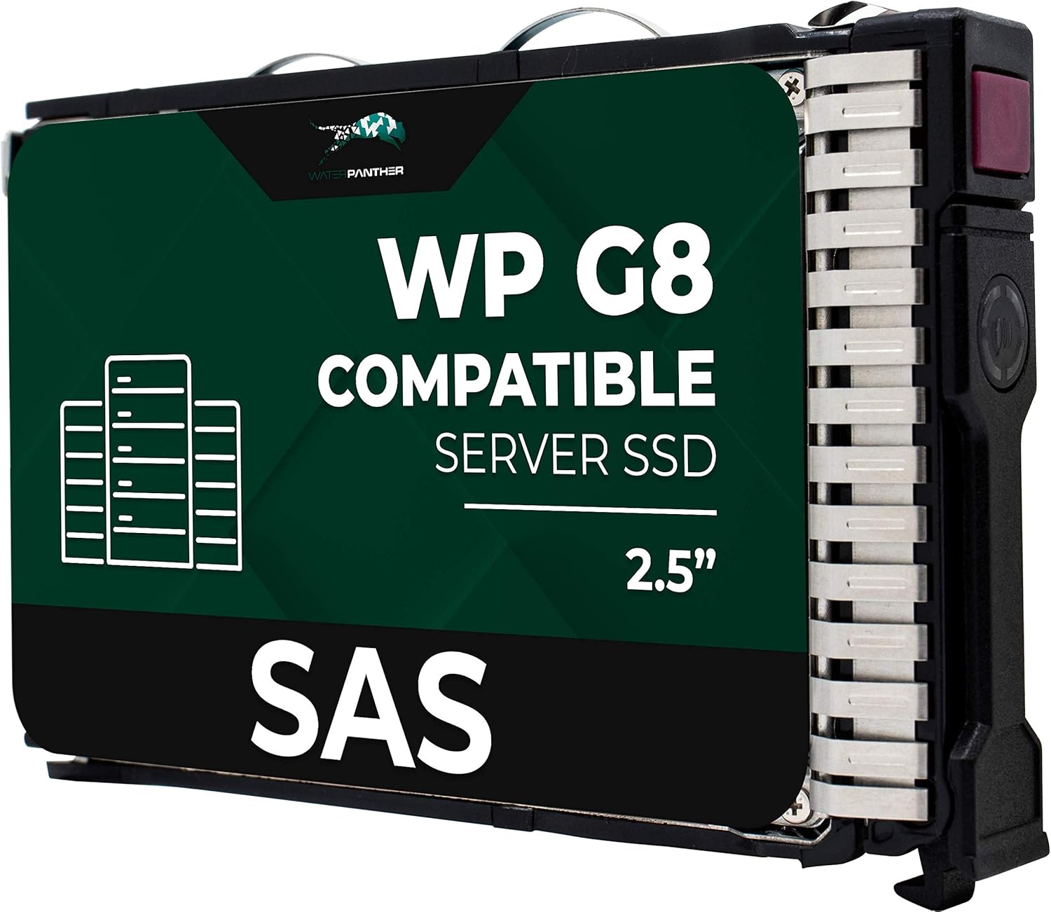 Water Panther 7.68TB SAS 12Gbps 2.5-Inch Enterprise SSD in G8 G9 G10 Carrier Compatible with HP ProLiant Servers