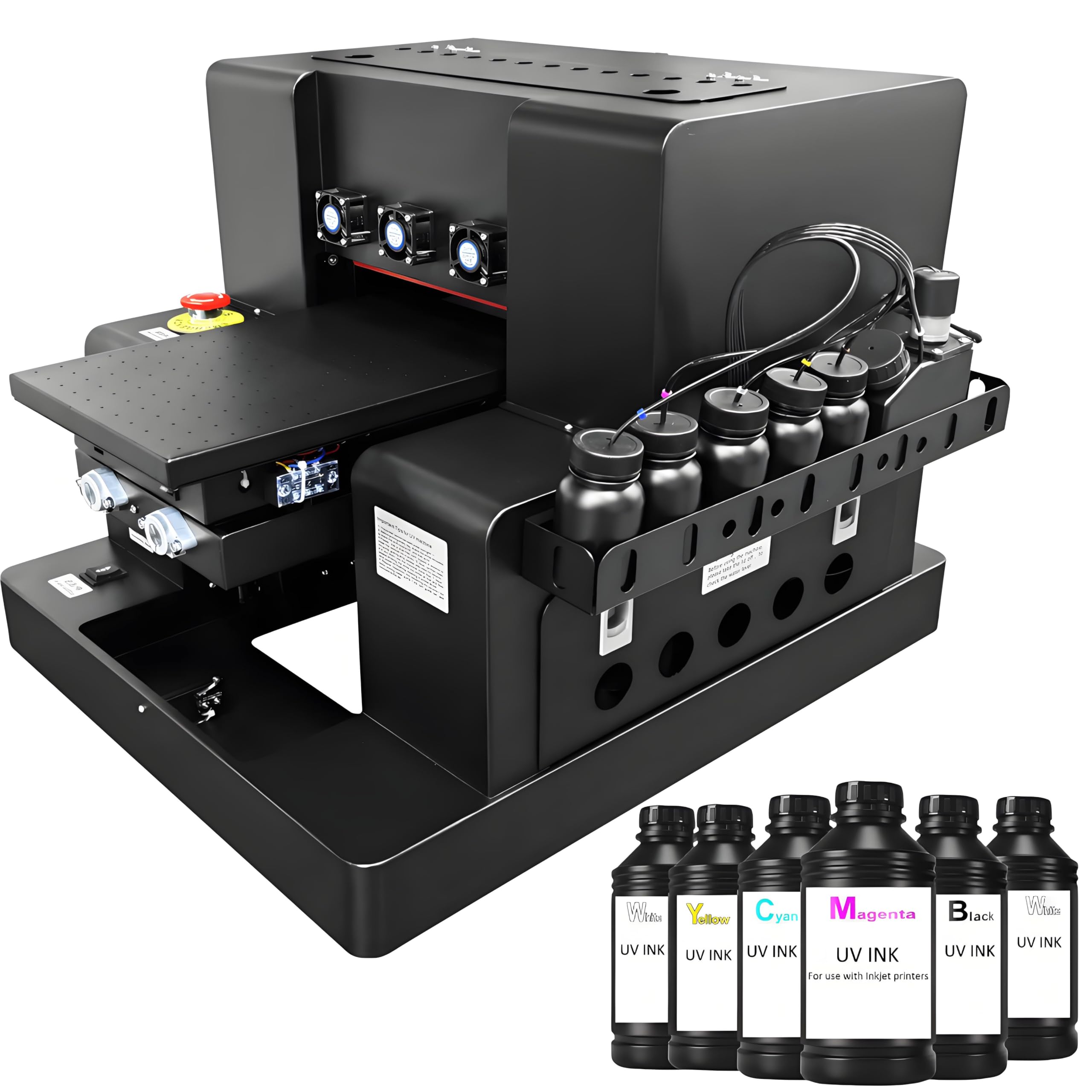 Stampante A3 UVV XP600 Stampanti a Getto D'inchiostro Multifunzione Colori Inkjet Flatbed A3UV Stampante,per Legno,Flacone,Acrilico,PVC,Custodia per Telefono,Metallo etc,con inchiostro