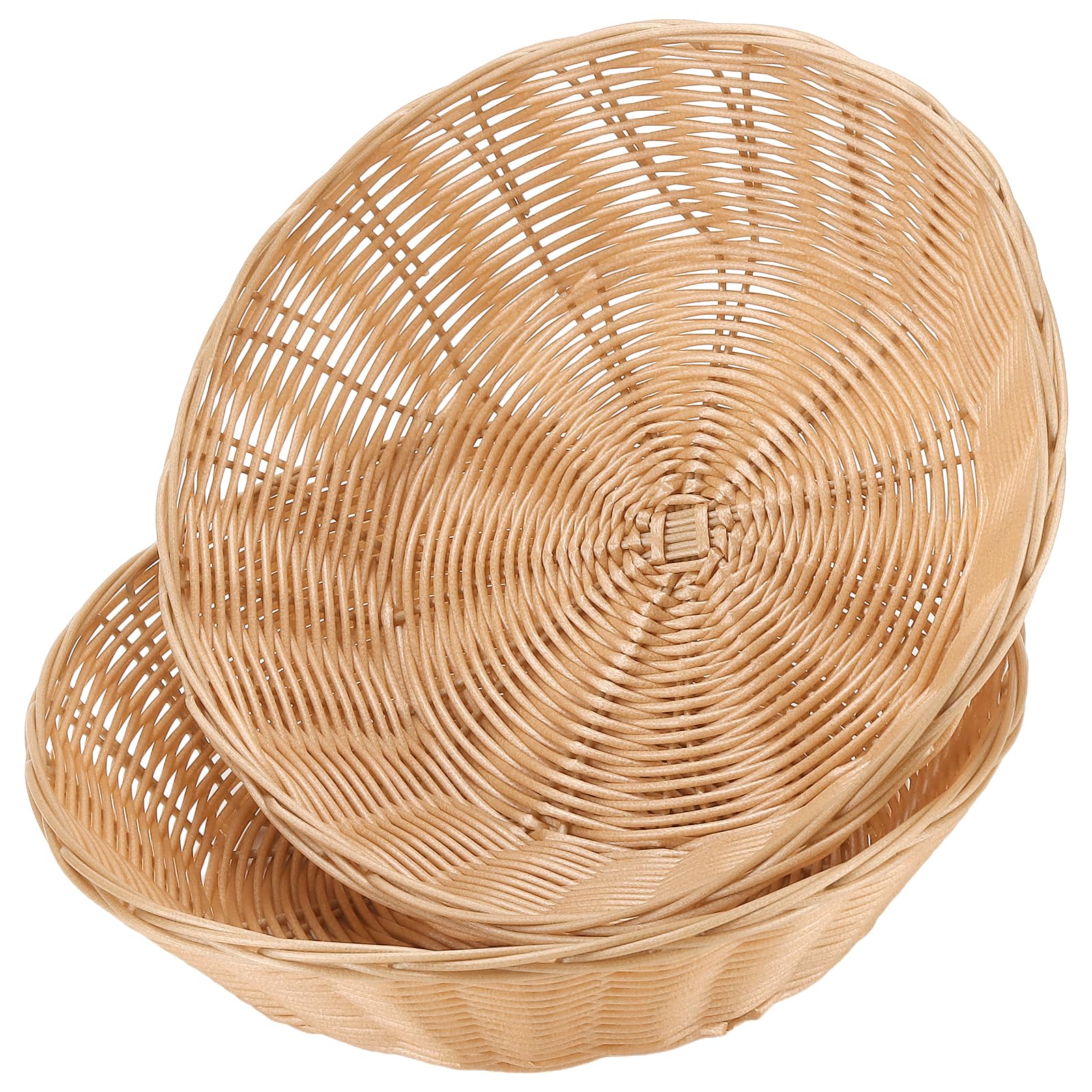 Lot de 10 corbeilles à pain rondes en plastique PP - 24 x 6 cm - Jaune - Pour boulangerie, restaurant, maison et buffet