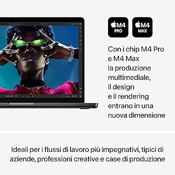 Apple 2024 MacBook Pro Portatile con chip M4 Pro, CPU 14 core e