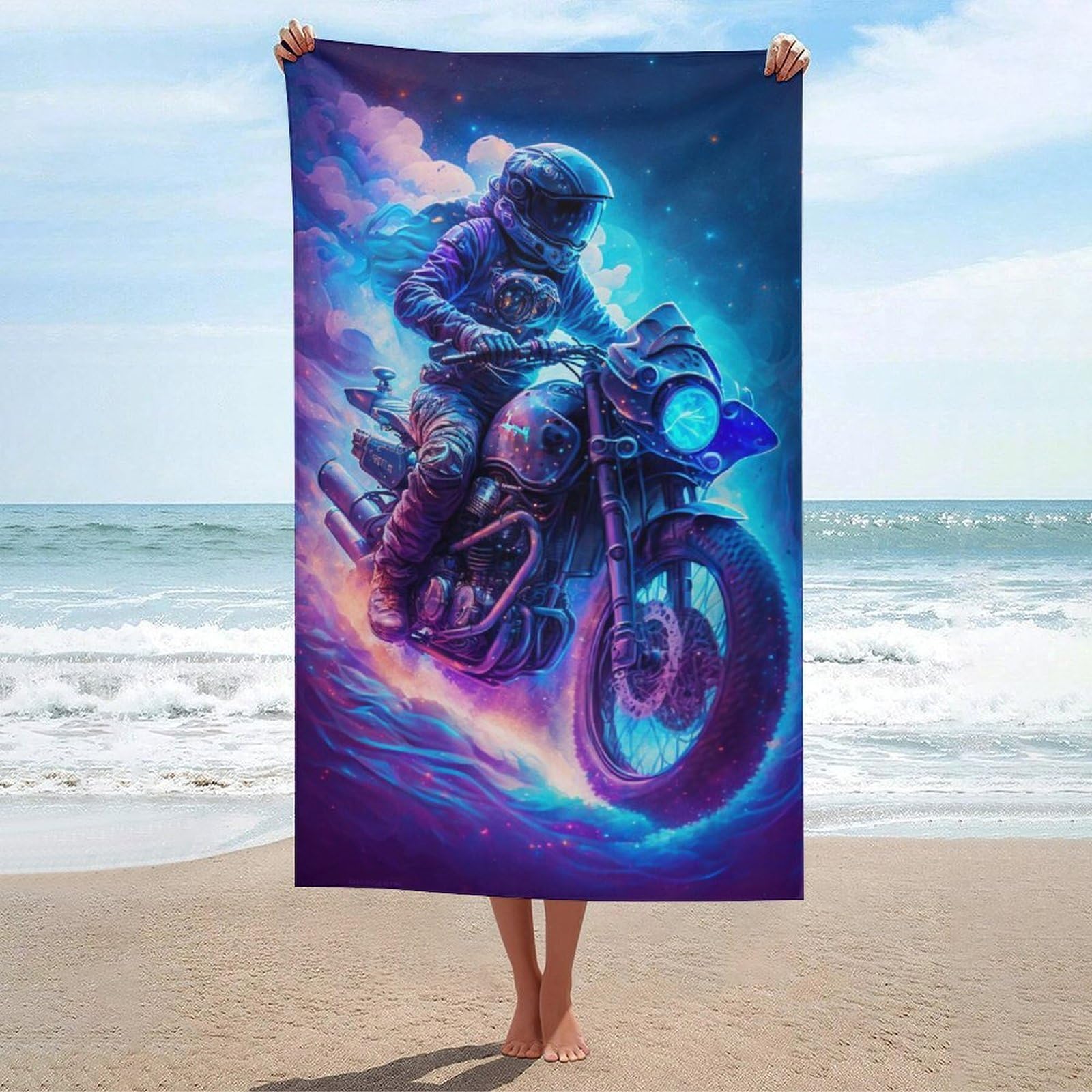 Serviette de plage Galactic Motorcycle séchage rapide serviette piscine camping
