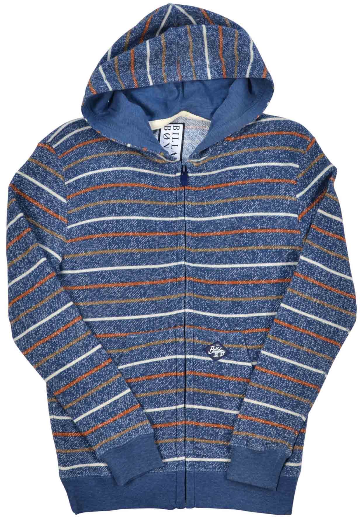Billabong Big Boys (8-20) Daily Henley Zip Up Hoodie-Blue/Multi