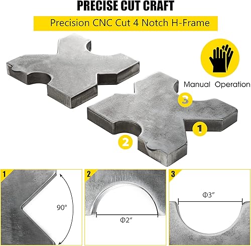 Miniatura 5 de Placa de prensa de árbol, placas de prensa de metal de 20 toneladas hechas de material AR400F con resistencia de rendimiento de más de 140,000 PSI,