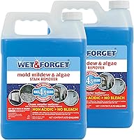 Wet & Forget Outdoor Stain Remover Concentrate - Moss, Mold, Mildew, Algae Killer, No Scrub, 1.5 Gallon Covers 3400+ Sq Ft