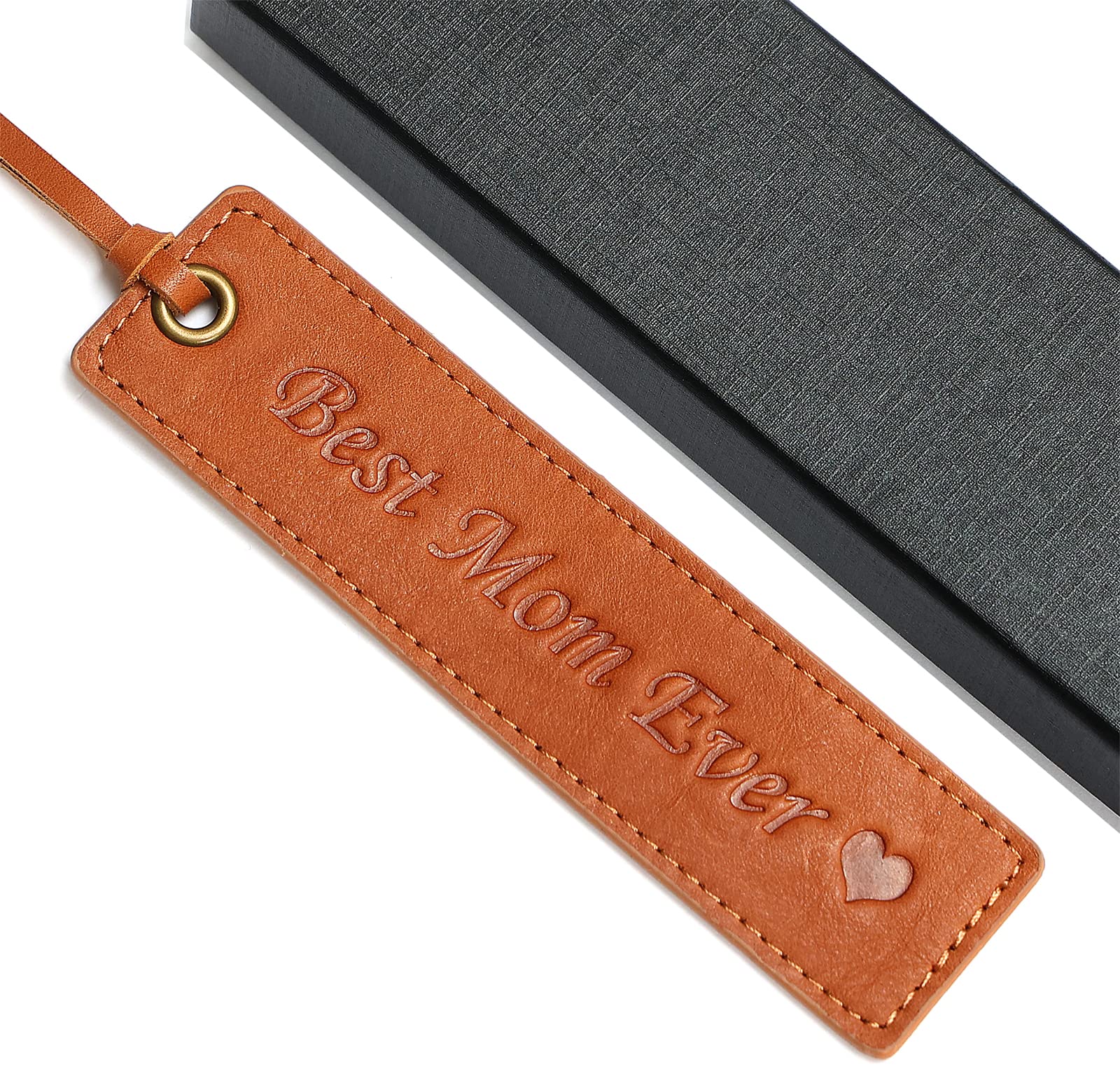 Best Mom Ever Leather Bookmark, Unique Mother's Day Gifts for Mom, Women, Wife, Fun Novelty Birthday Present for Mother