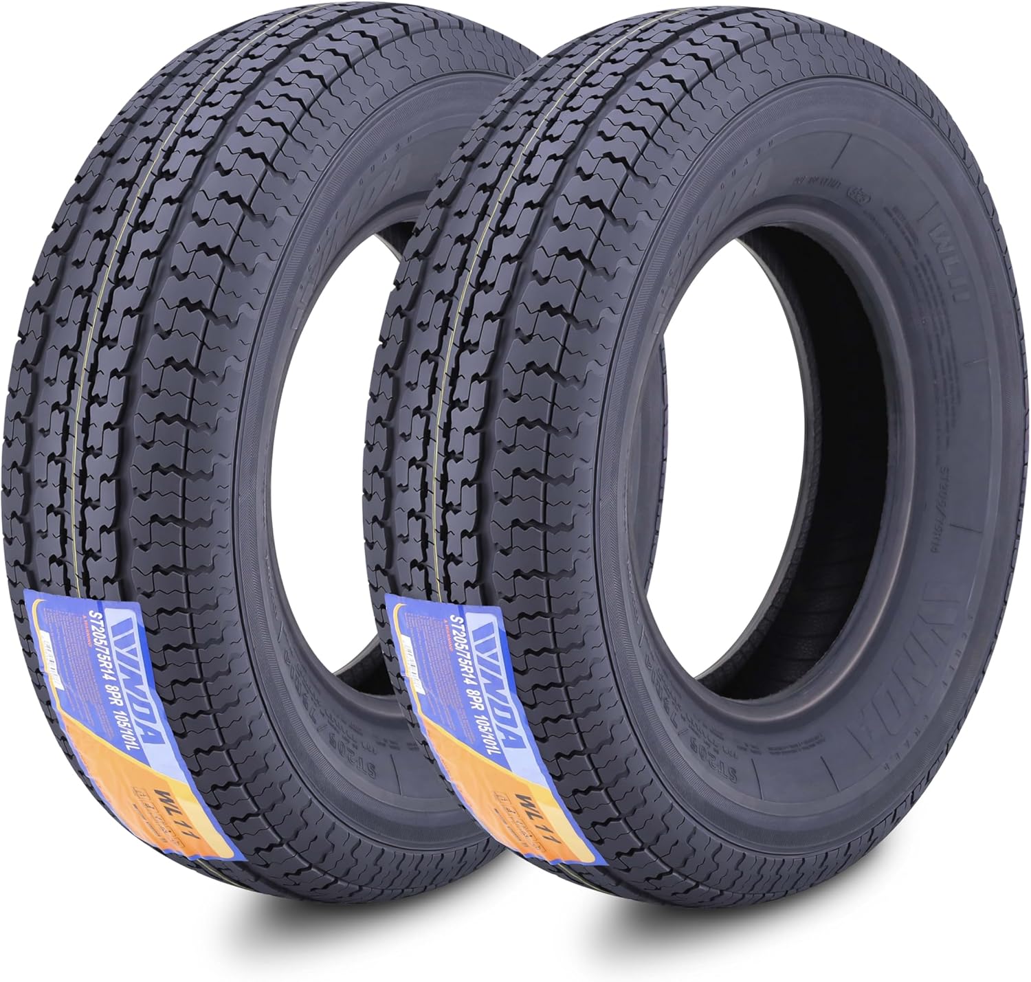 Set 2 Trailer Tires ST205/75R14 8PR Load Range D Steel Belted
