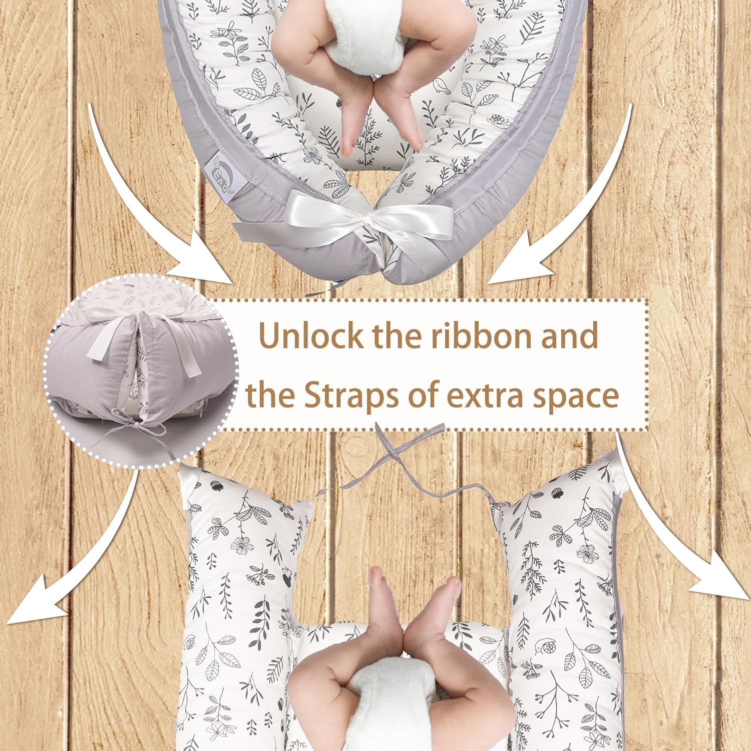 EAQ Baby Lounger Baby Nest for Co Sleeping Baby Bassinet Soft Breathable Perfect for Newborn Gift 100% Cotton Napping or Traveling for 0-12 Months (Hedgehog) 8 81QahtAeSsL. AC SL1500