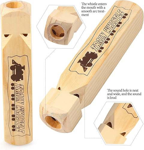 Miniatura 5 de Yewong Conjunto de disfraz de directores gorra de ingeniero, silbato de tren de madera, pañuelo de cachemira para Halloween y recuerdos de fiesta de