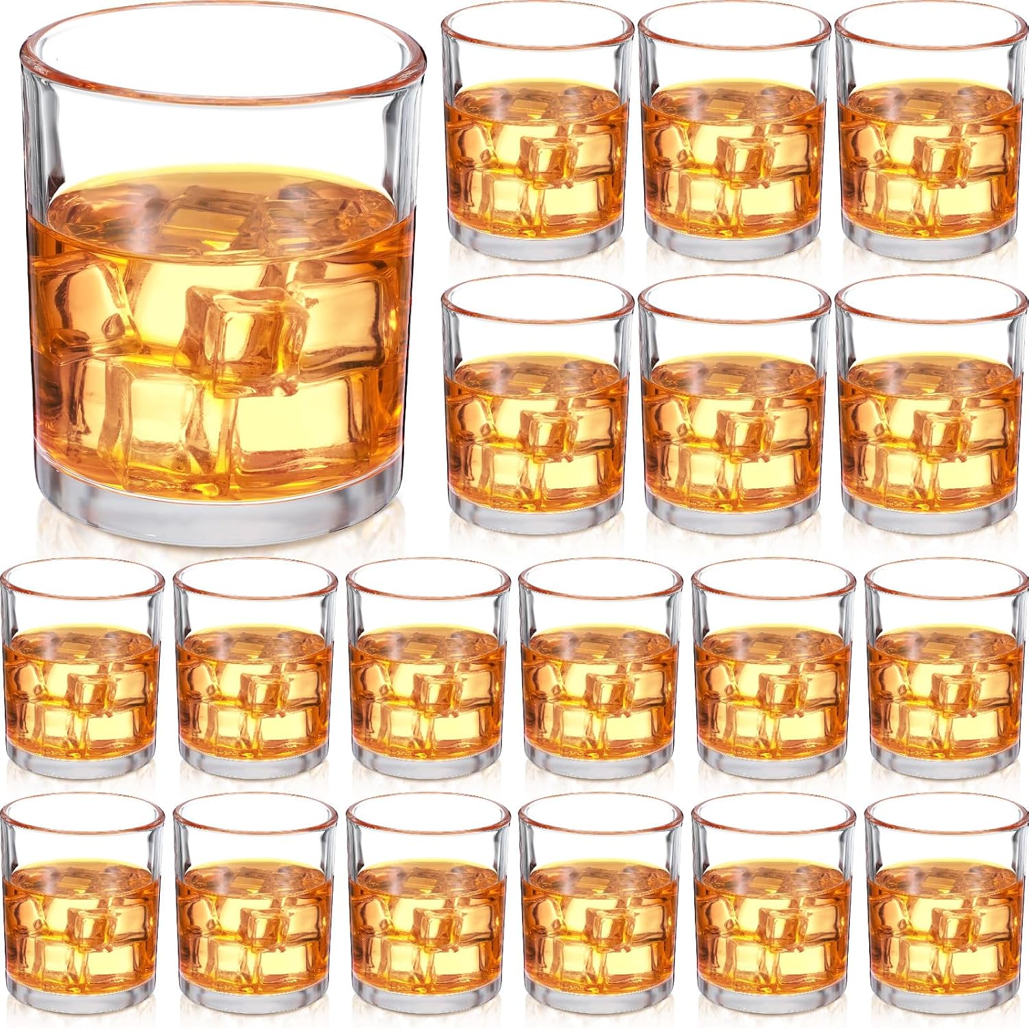 Hoolerry 18 Pieces Old Fashioned Whiskey Glasses 10 oz Rocks Cocktail Bourbon Glasses for Whiskey Liquor and Cocktail Drinks Gift for Men Women Home Bar(Classic)