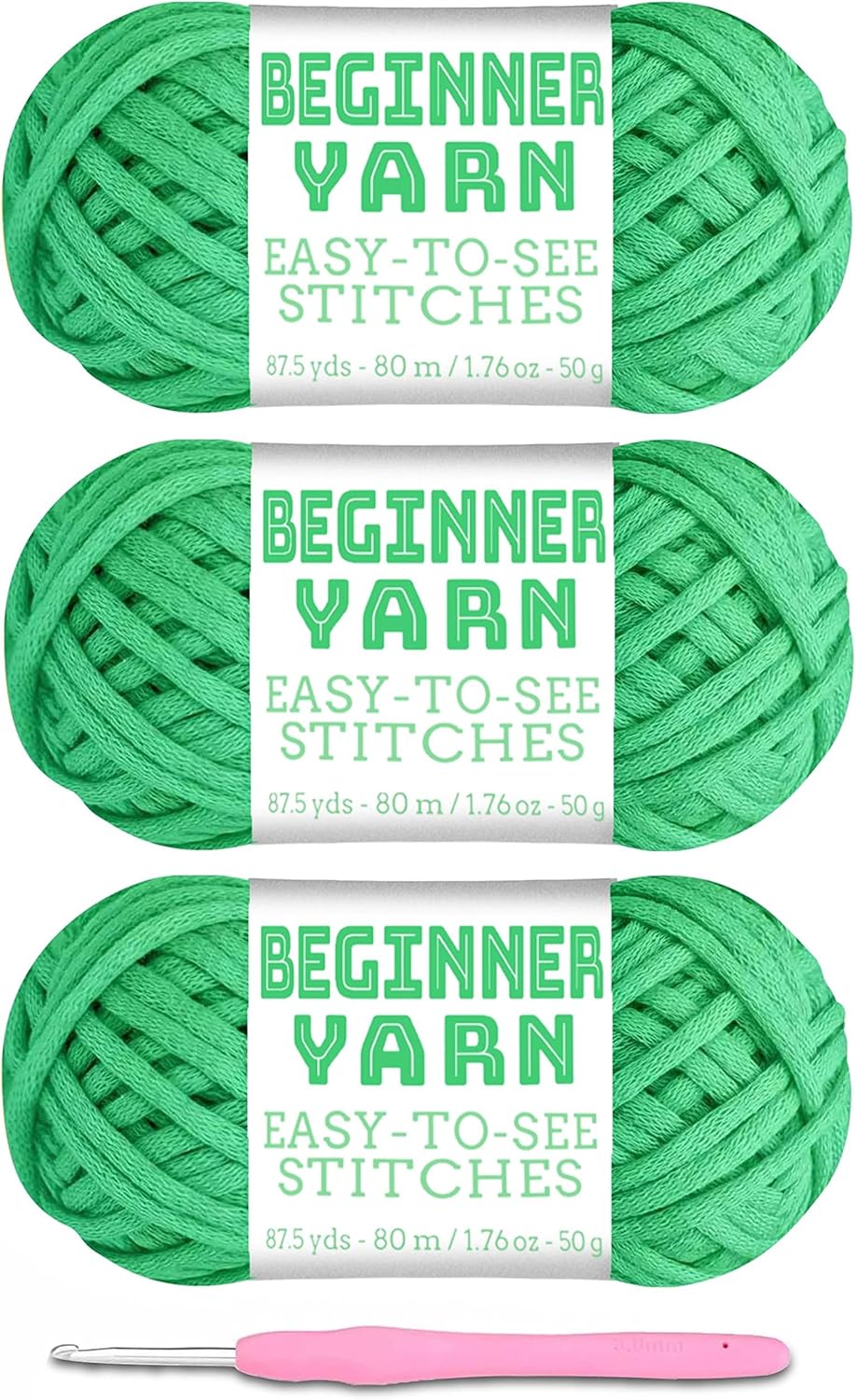 Amazon.com: 3x50g Beginners Leaf Green Yarn, 260 Yards for Crocheting ...
