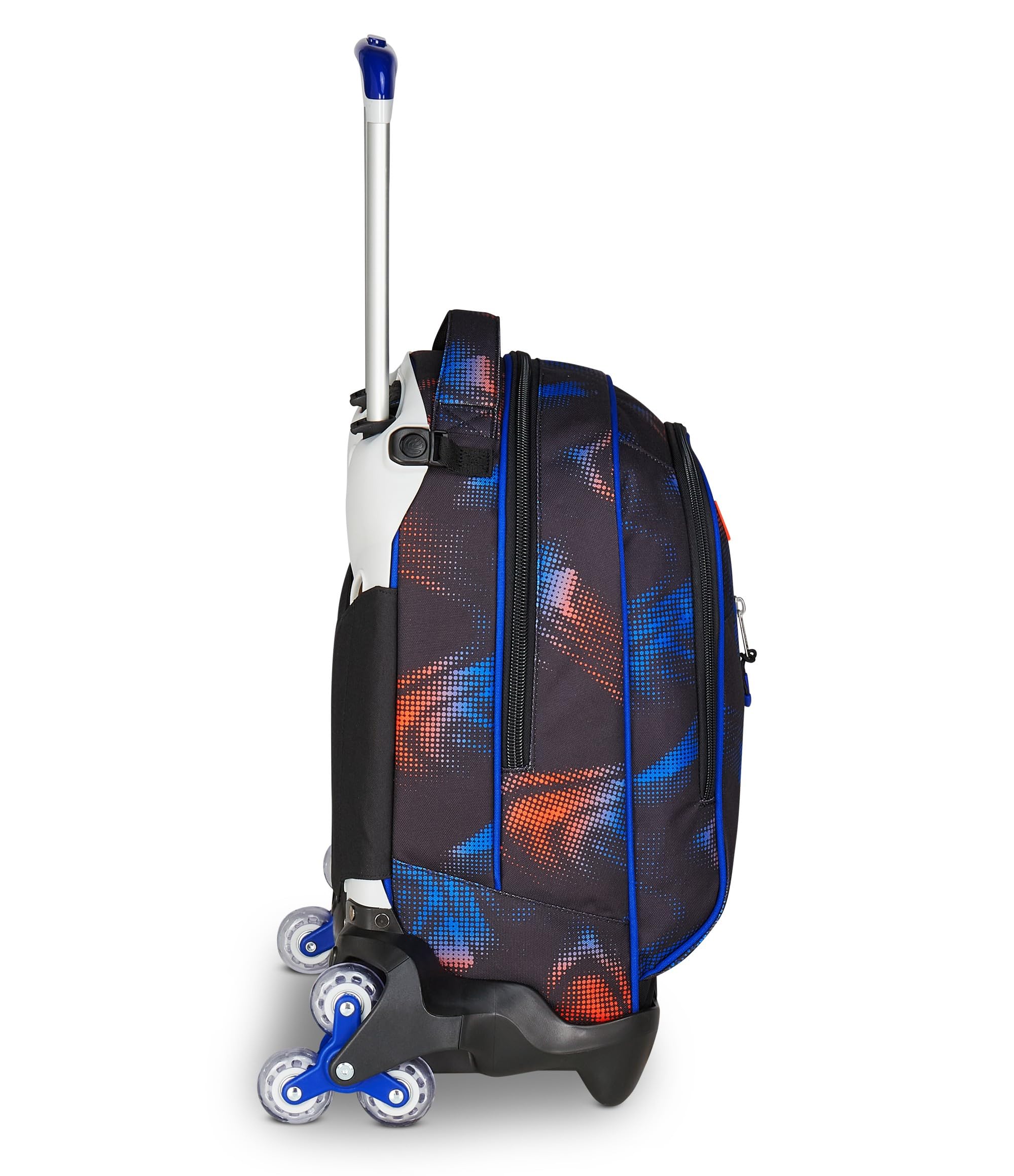 Seven Trolley Scuola Jack 3 Ruote, Nero Blu, Zaino Con Carrxllo Sganciabile Da 34 L, Tasca Borraccia e Crossover System, Maneggevole Resistente, Scuola Elementare e Media, Zaino Bambino