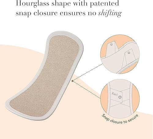 Miniatura 9 de Rael - Funda de algodón orgánico reutilizable, suave y fino, sin fugas, apto para lavadora, piel sensible (3 unidades, blanco)