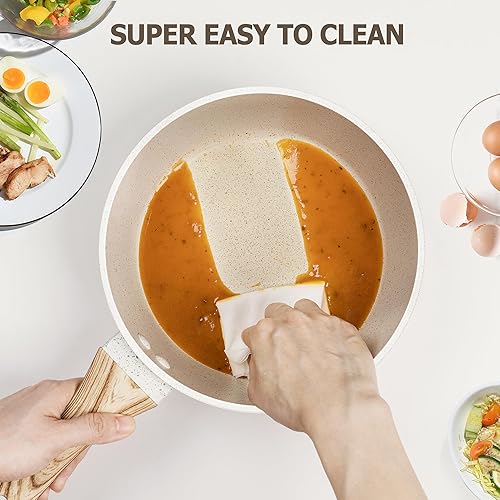 Miniatura 4 de MICHELANGELO Sartén con tapa, cacerolas antiadherentes de 1.5 cuartos de galón, 2 cuartos de galón y 3 cuartos de galón, sartén de granito de 3