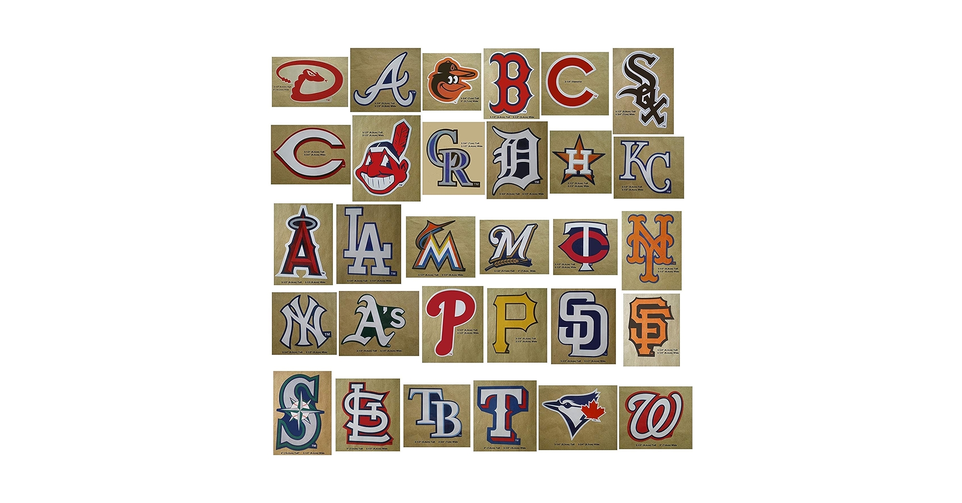 Amazon.com: 30 MLB Stickers Complete Set. All 30 Baseball Teams