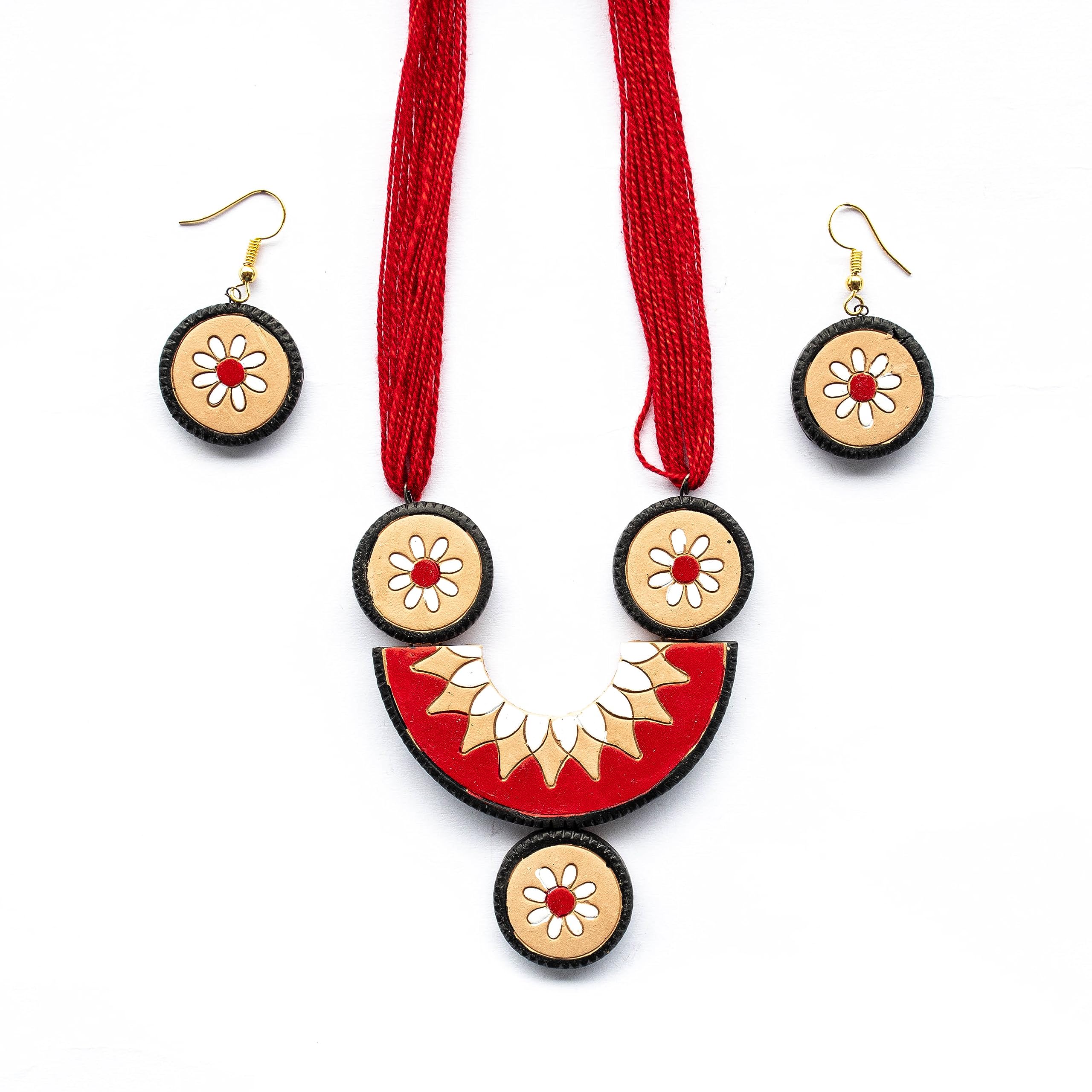 SHILPOGRAM Handmade Terracotta Jewelry Set TRN108 (RED) (B0CDSHSFK4) Amazon Price History, Amazon Price Tracker