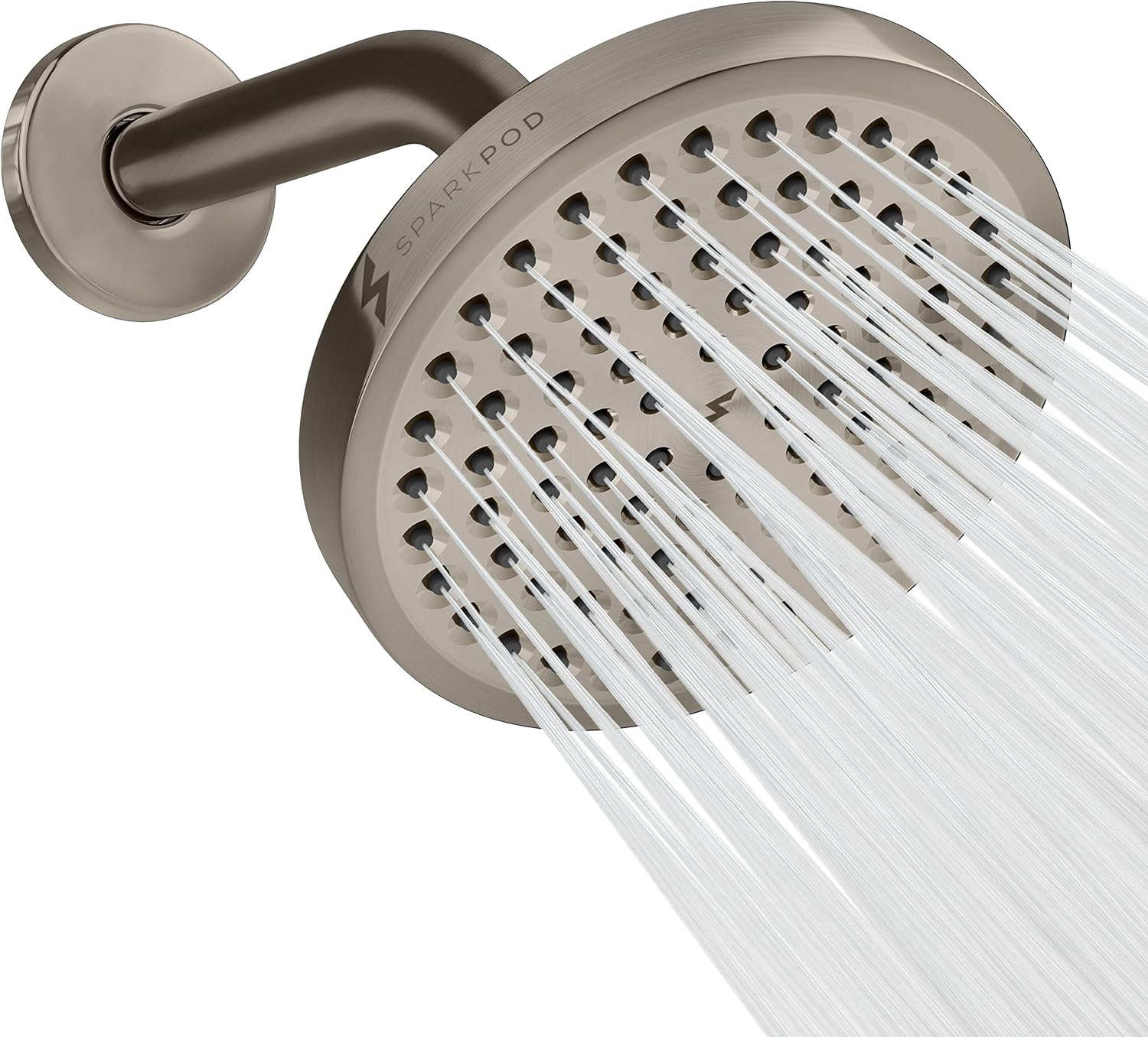 SparkPod 6" Rain Shower Head with 6" Shower Arm High Pressure Rain