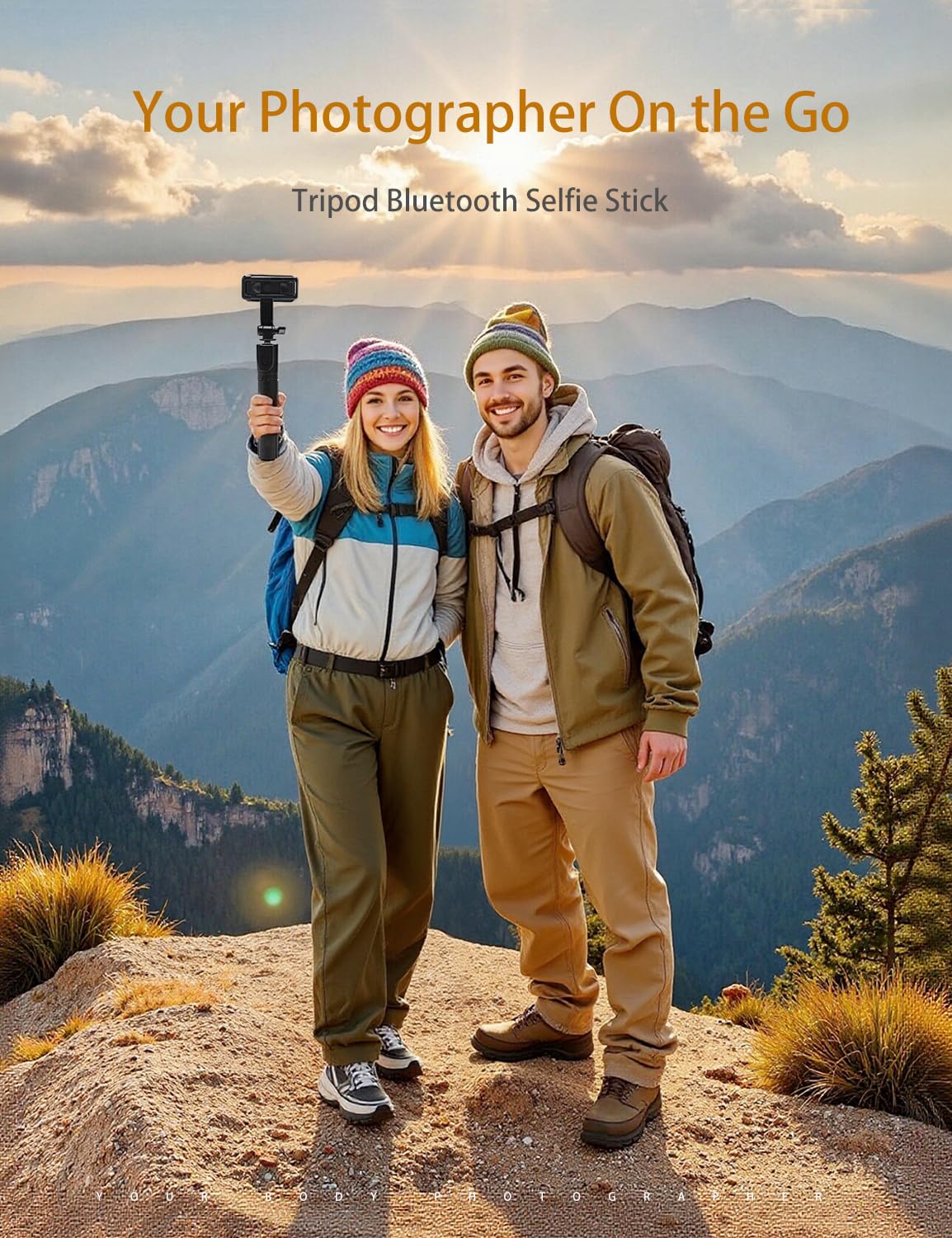 Trípode de palo selfie de 67 pulgadas, trípode portátil para teléfono con control remoto, trípode para iPhone