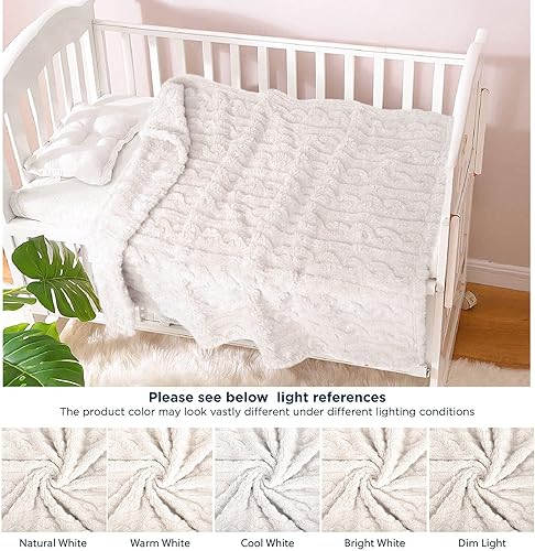 Miniatura 5 de HOMRITAR Mantas de bebé para niños o niñas, manta mullida 3D para bebé, suave, cálida y acogedora, manta de recepción para bebés o recién nacidos,