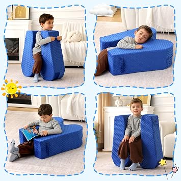 NOVII Sensory Rocker Chair for Kids,Soft Squeeze Sensory Seat,Calming Compression Chair with Sensory Needs for Kids,Washable Cover,Easy to Move with Handle,Suitable for Sensory Rooms, (Sky Blue)