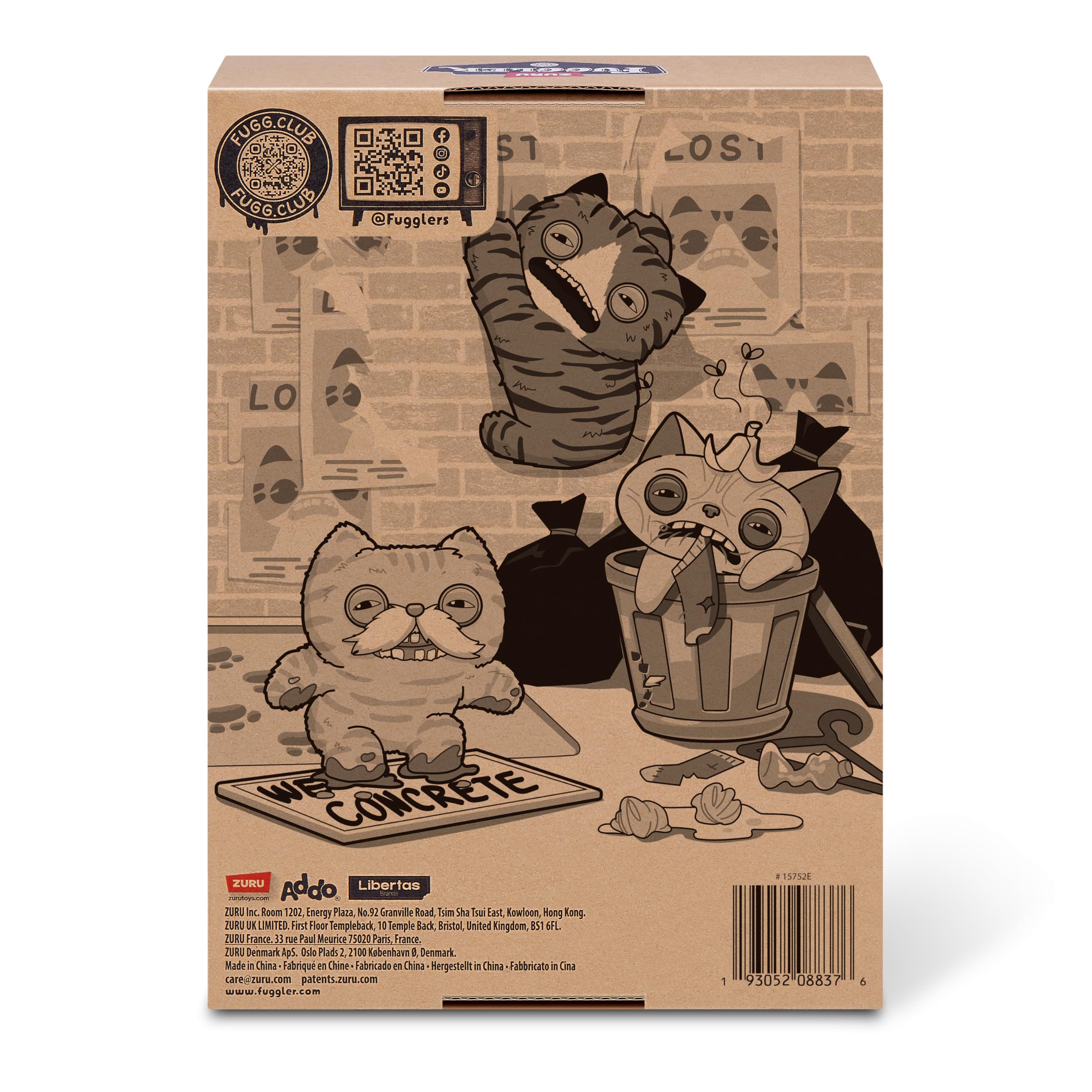 Fuggler Alley Cats Peluche 9" (Wide Eyed Cat) de ZURU – Monstruo Feo y Divertido con Dientes Humanos. Peluche Coleccionable para niños, Adolescentes, Adultos y Amantes de Gatos raros. — view 8