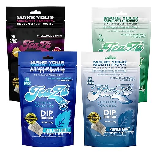 Miniatura 48 de TeaZa Bolsas de Energía, Alternativa sin Tabaco y sin Nicotina al Tabaco de Mascar sin Humo, Rapé y Tabaco de Mascar Energético, Alternativa