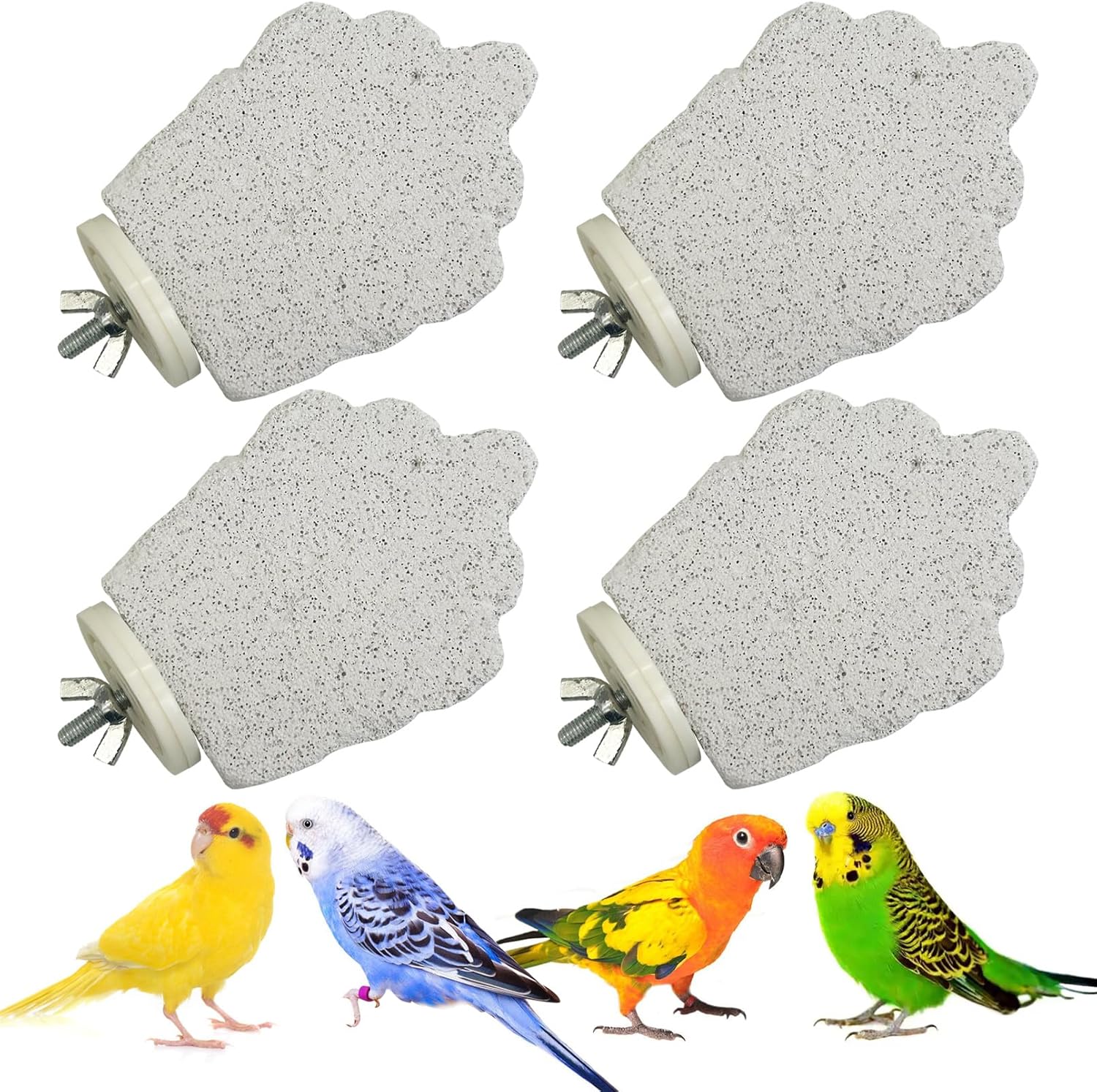 PINVNBY 4 PCS Bird Perches ‌Calcium Stone