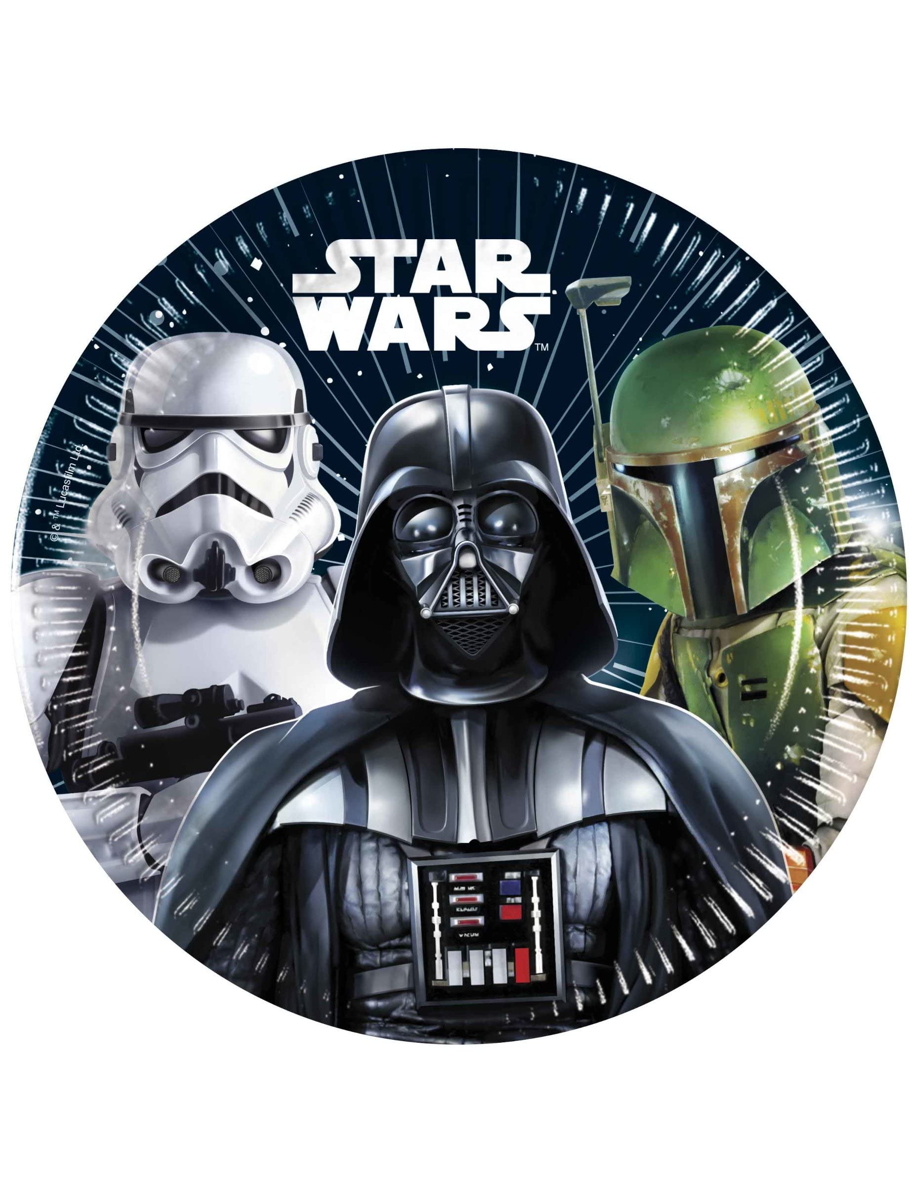 Procos 8 Star Wars Galaxy Paper Plates 20 cm – Black – One Size