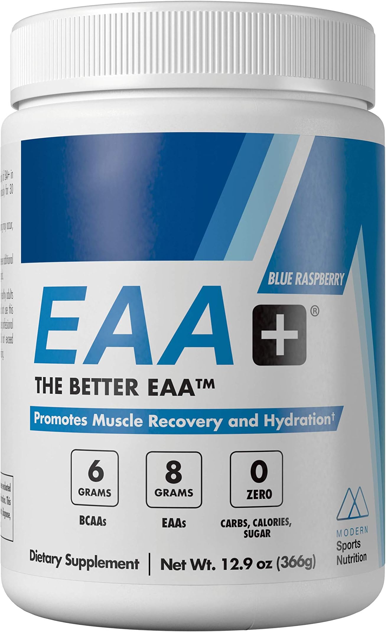 Modern EAA+ Hydration | EAAs + BCAAs Powder | Muscle Recovery, Strength, Endurance & Hydration | 8g Essential Amino Acids + 6g Branched Chain Amino Acids | 30 Servings (Blue Raspberry)