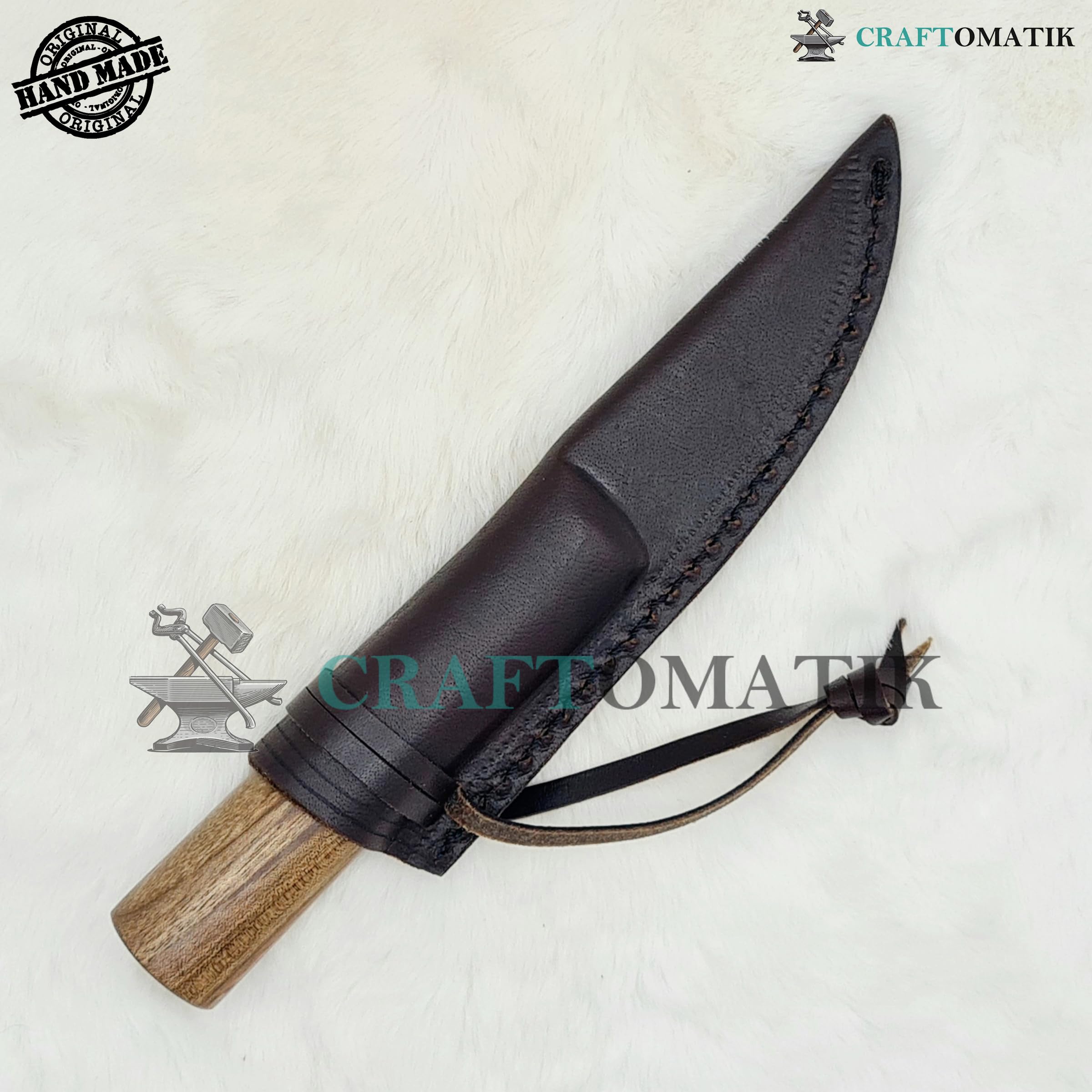Coltello medievale | Coltello vichingo fatto a mano | Coltello celtico per giardino e campeggio con borsa in pelle | LARP | HFK28