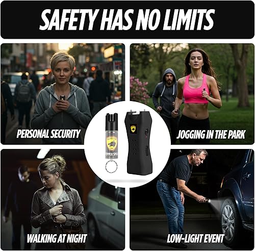 Miniatura 6 de Guard Dog Security Mini linterna de pistola paralizante recargable y llavero de defensa personal en aerosol de pimienta para mujeres, linterna de