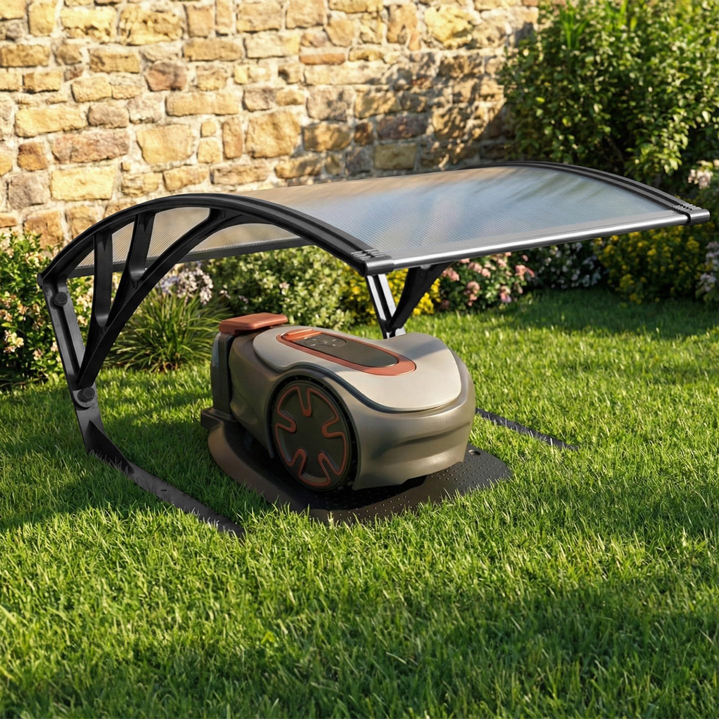 IDMarket - Toit de Protection UV en Polycarbonate pour Robot Tondeuse Gris Anthracite