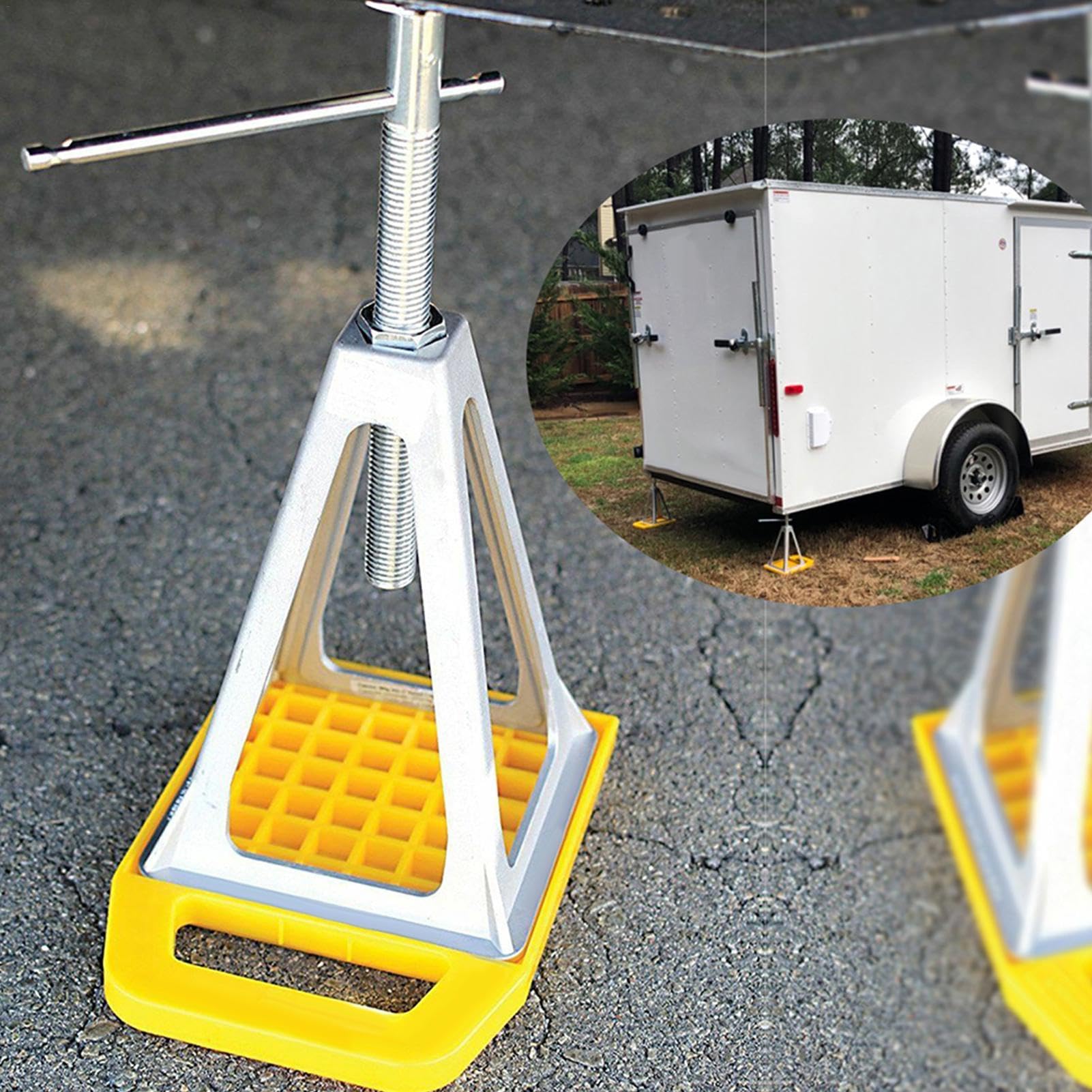 2er-Set Wohnmobil-Nivellierfüße – Rutschfeste Gummiblöcke, 12x8x2,3cm, Für Wagenheber & Stabilisatoren, Schwarz