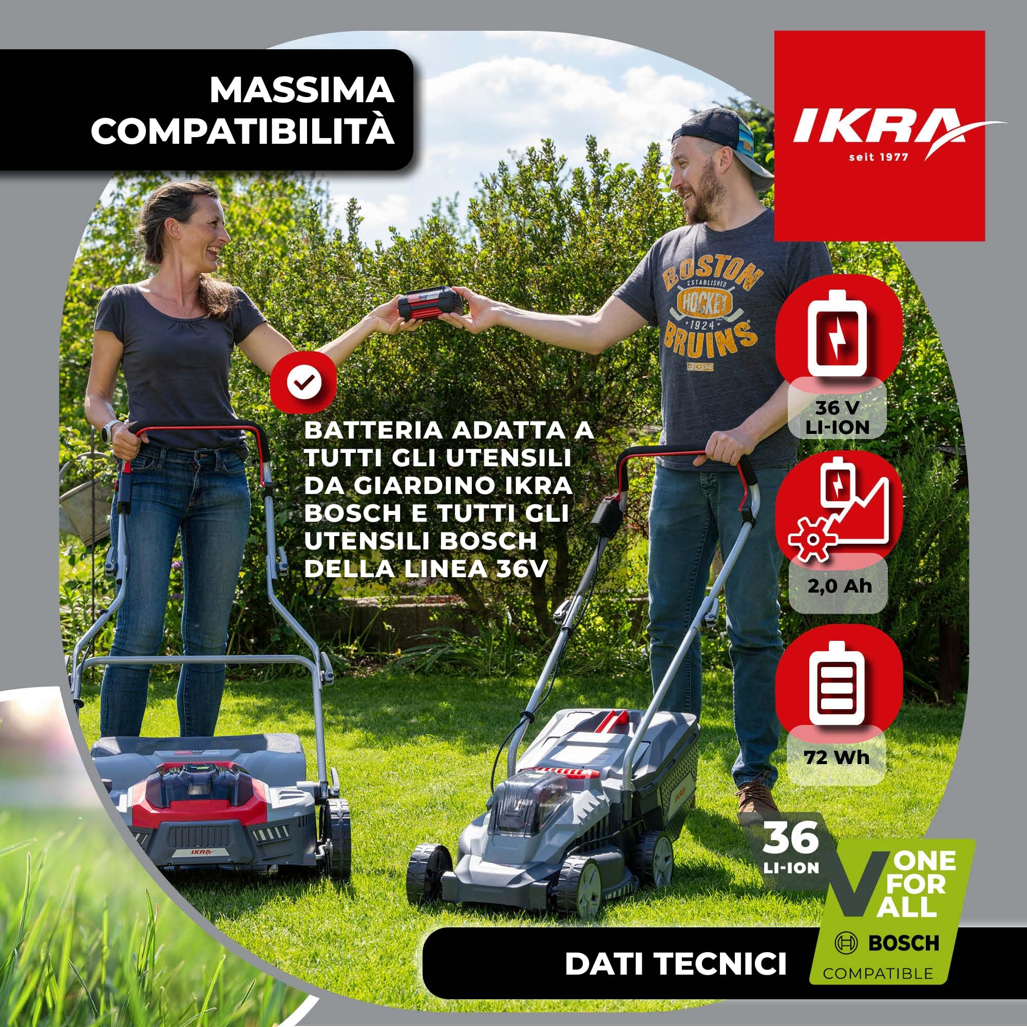 IKRA batteria ricaricabile 36V 2,0Ah Li-Ion tipo LI 28, Powered by BOSCH, Made in Europe, compatibile con tutti gli apparecchi Bosch 36V