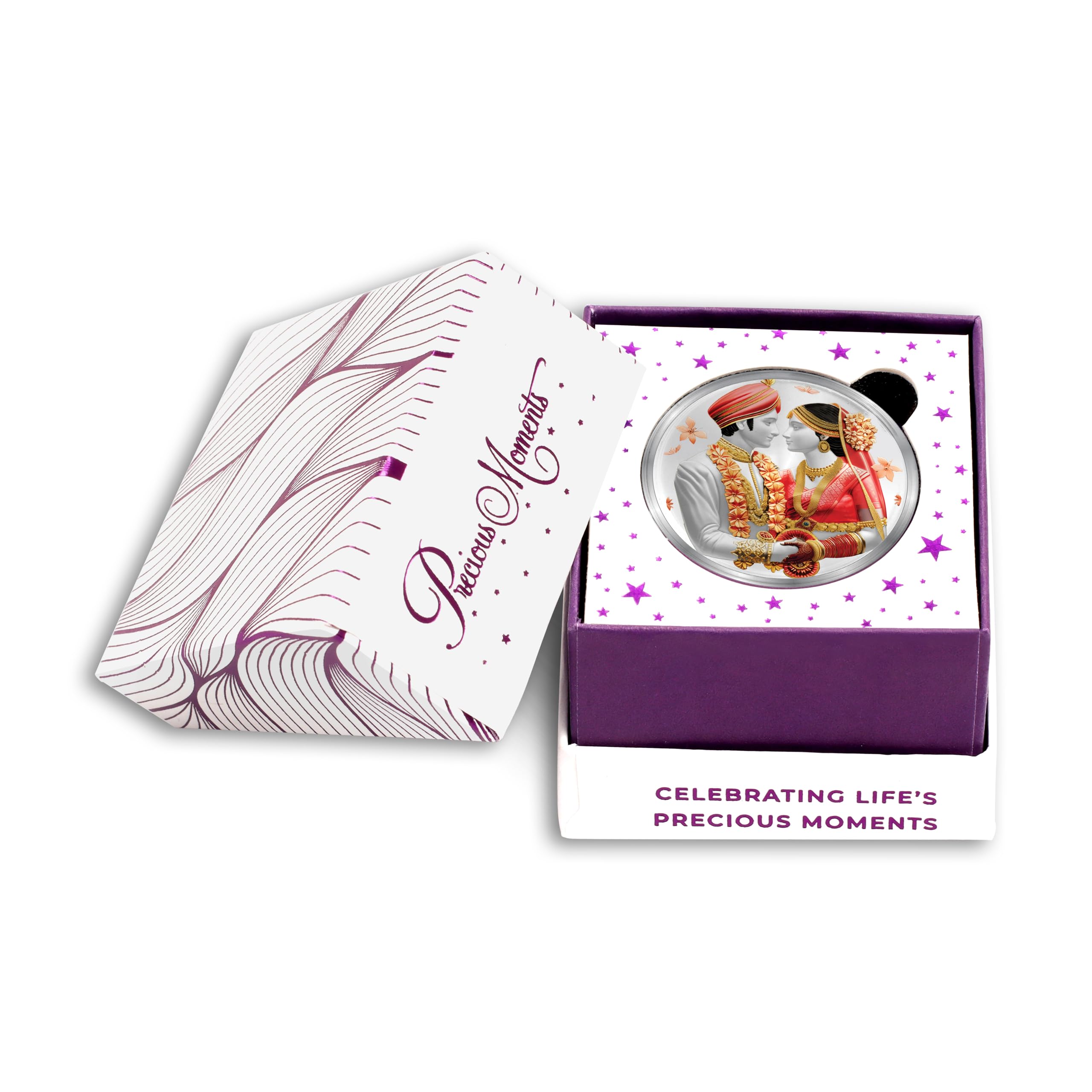 Acpl Precious Moments 10 Gram Coin with Gift Box | BIS Hallmarked 999 Pure Silver | Celebrate Eternal Bonds with Our Exclusive Wedding Silver Coin 1