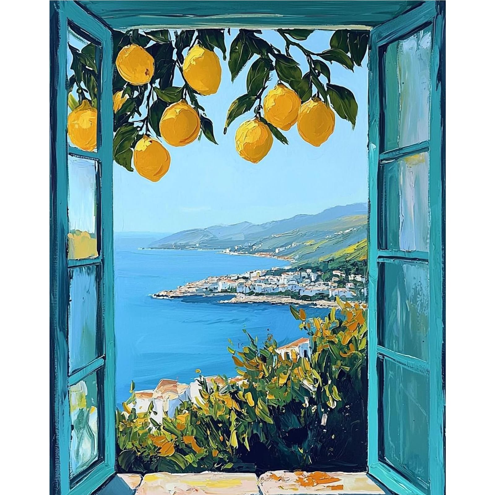 MAXBYE Adults Seascape Paint by Numbers Kits, DIY Lemon Painting by Numbers