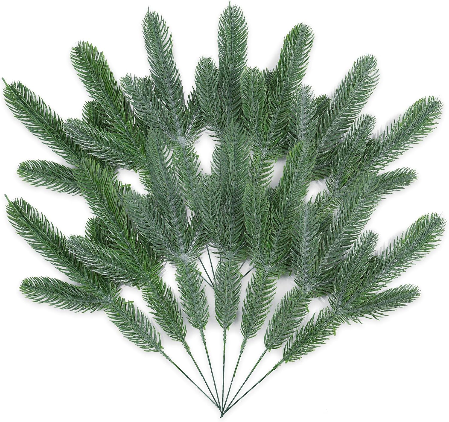 Lorigun 24 Pcs Artificial Pine Branches, Fake Christmas Greenery for