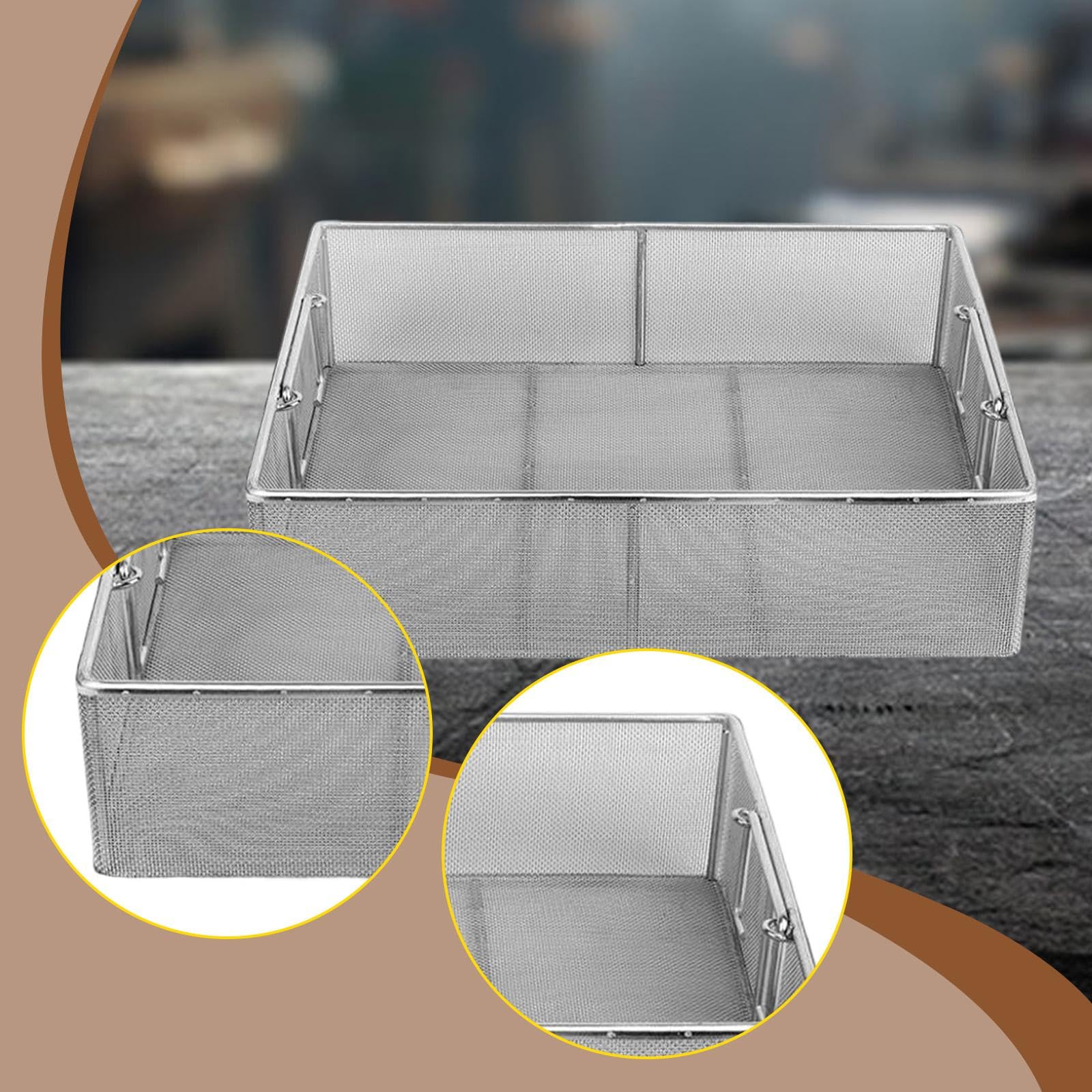 Qianly Cleaner Basket Portatile Vassoio Lavaggio Acciaio Inox Anticorrosione Adatto per Studio Odontoiatrico Organizzazione Medica