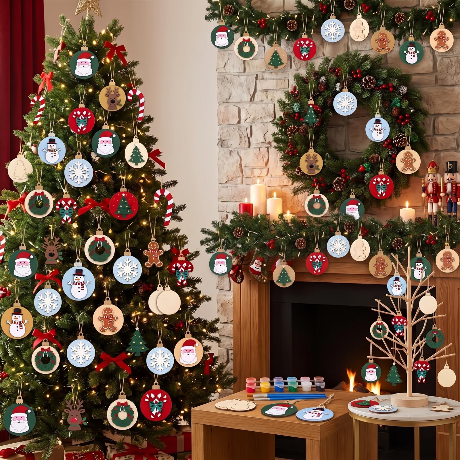 DoubleFill Lot de 24 boules de Noël pour loisirs créatifs
