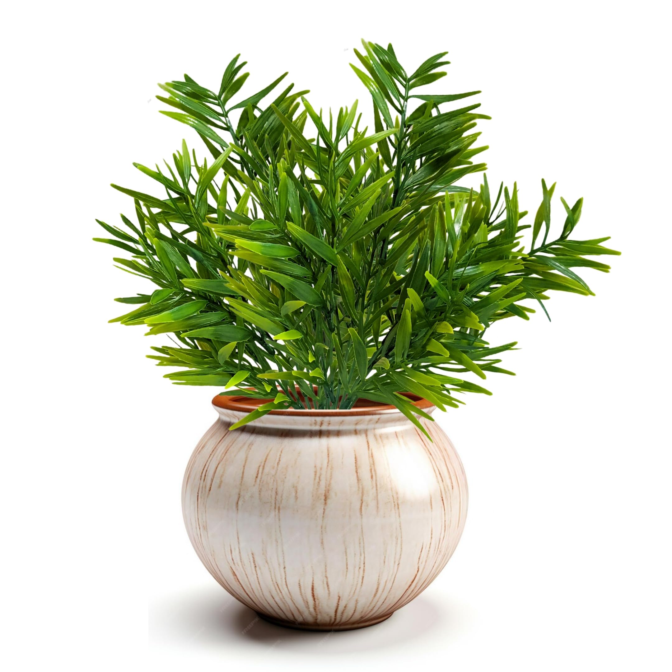 fancymart Plastic Artificial Plant Mini Bamboo Leaves Without Pot 30 Cm, Pack Of 2, Green-image-47