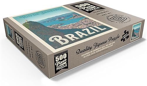 Miniatura 3 de MyPuzzle Brasil Rio De Janeiro Harbor View, Póster Vintage - Rompecabezas premium de 500 piezas para adultos