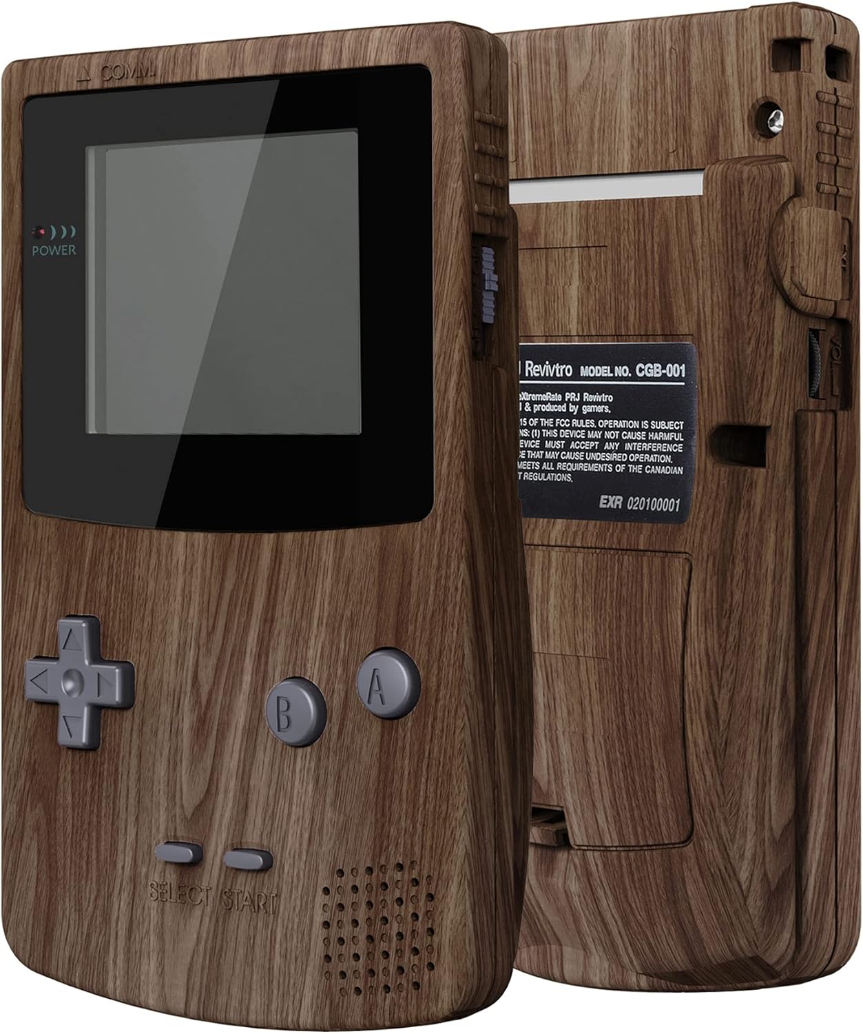 eXtremeRate Carcasa IPS Ready para Game Boy Color (GBC), Compatible con OSD IPS y Pantalla LCD Estándar, Funda con Botones para Game Boy – No Incluye Consola ni Pantalla, Grano de Madera