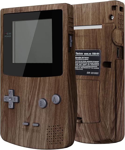 eXtremeRate Wood Grain Replacement Shell Full Housing Cover w/Buttons for Gameboy Color Fit for GBC OSD IPS & Regular IPS & Standard LCD Console & IPS Screen NOT Included