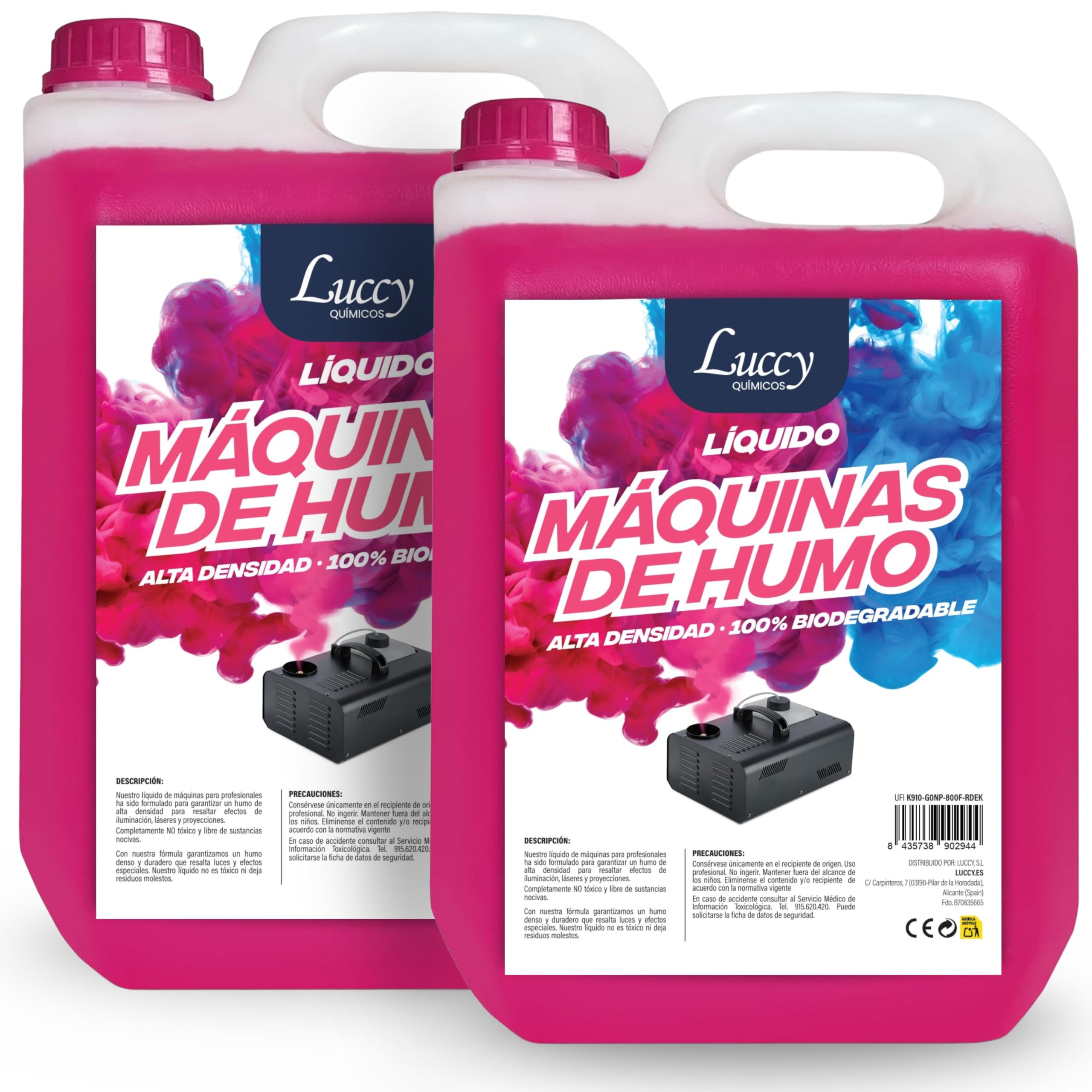LUCCY Liquido per Macchina del Fumo Naturale 10 Litri - Liquido Fumo Alta Densità e Lunga Durata, Sicuro per la Respirazione, Feste, Eventi, Discoteca
